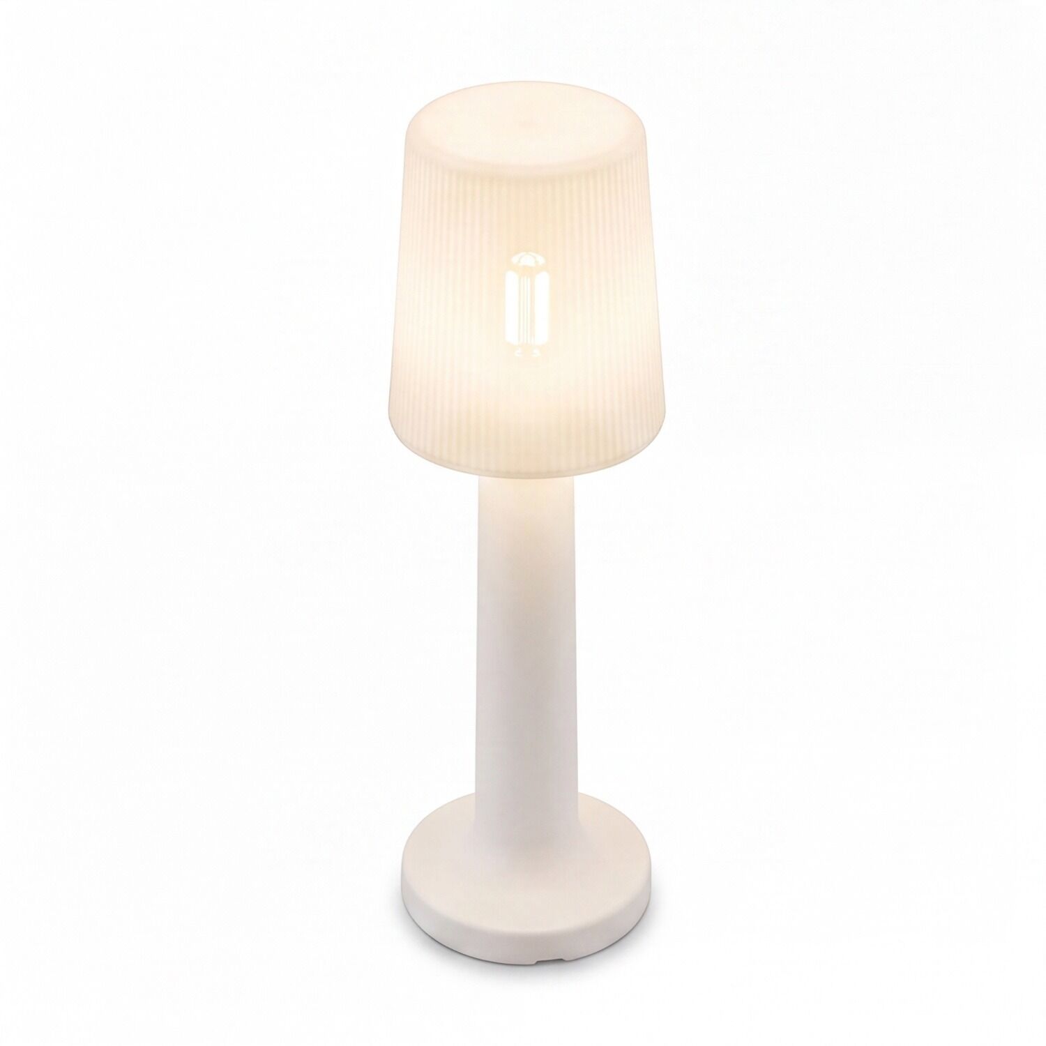 Tischlampe, LED, weiß, Schirm aus Kunststoff, Standleuchte
