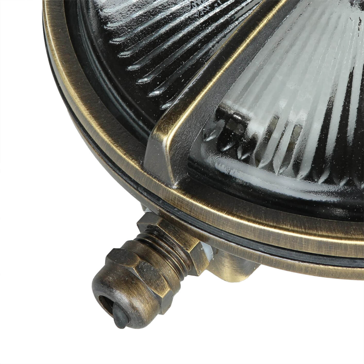 Applique extérieure ronde laiton verre Maritim IP64 maison