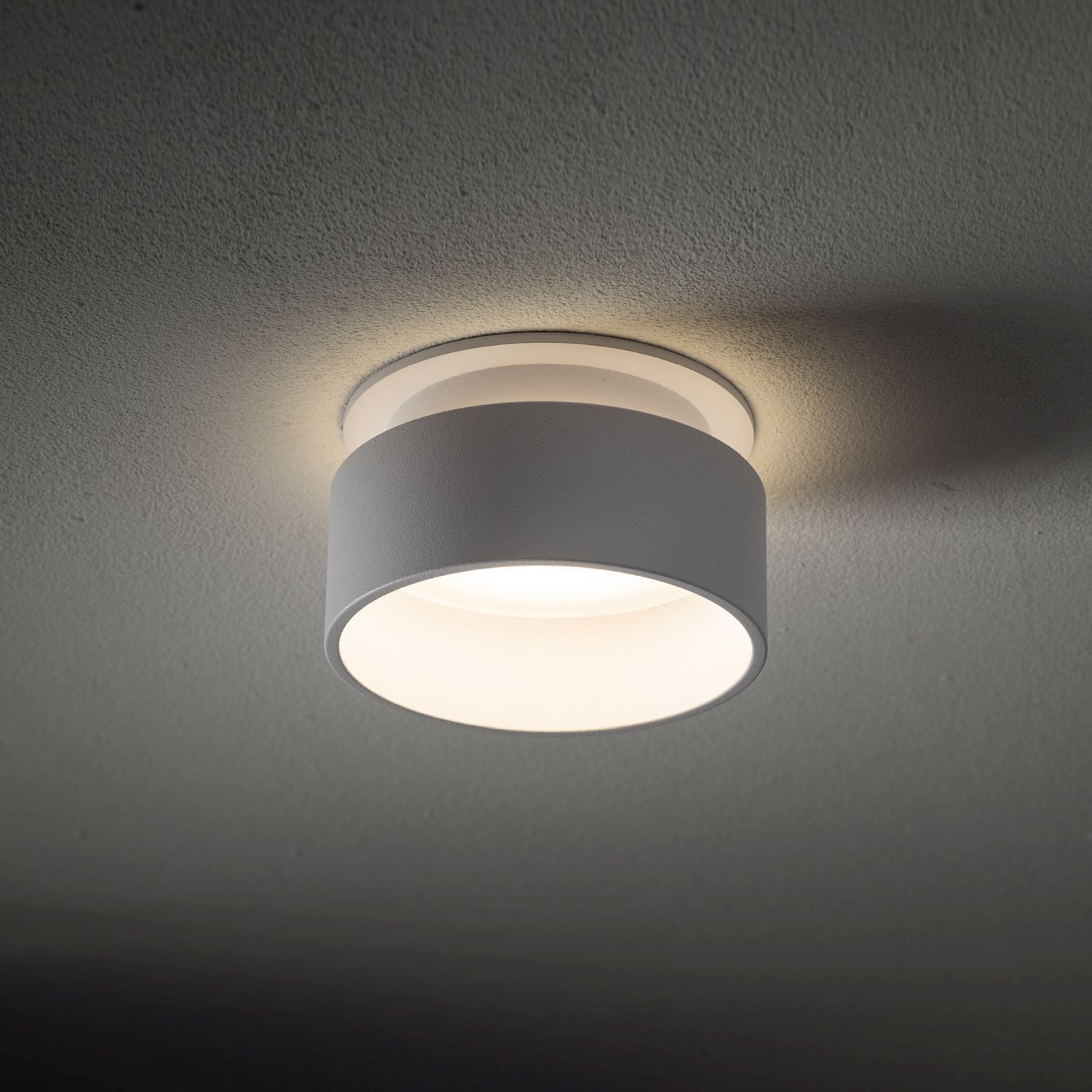 Luminaire encastré blanc aluminium GU10 Ø8 cm rond apparent