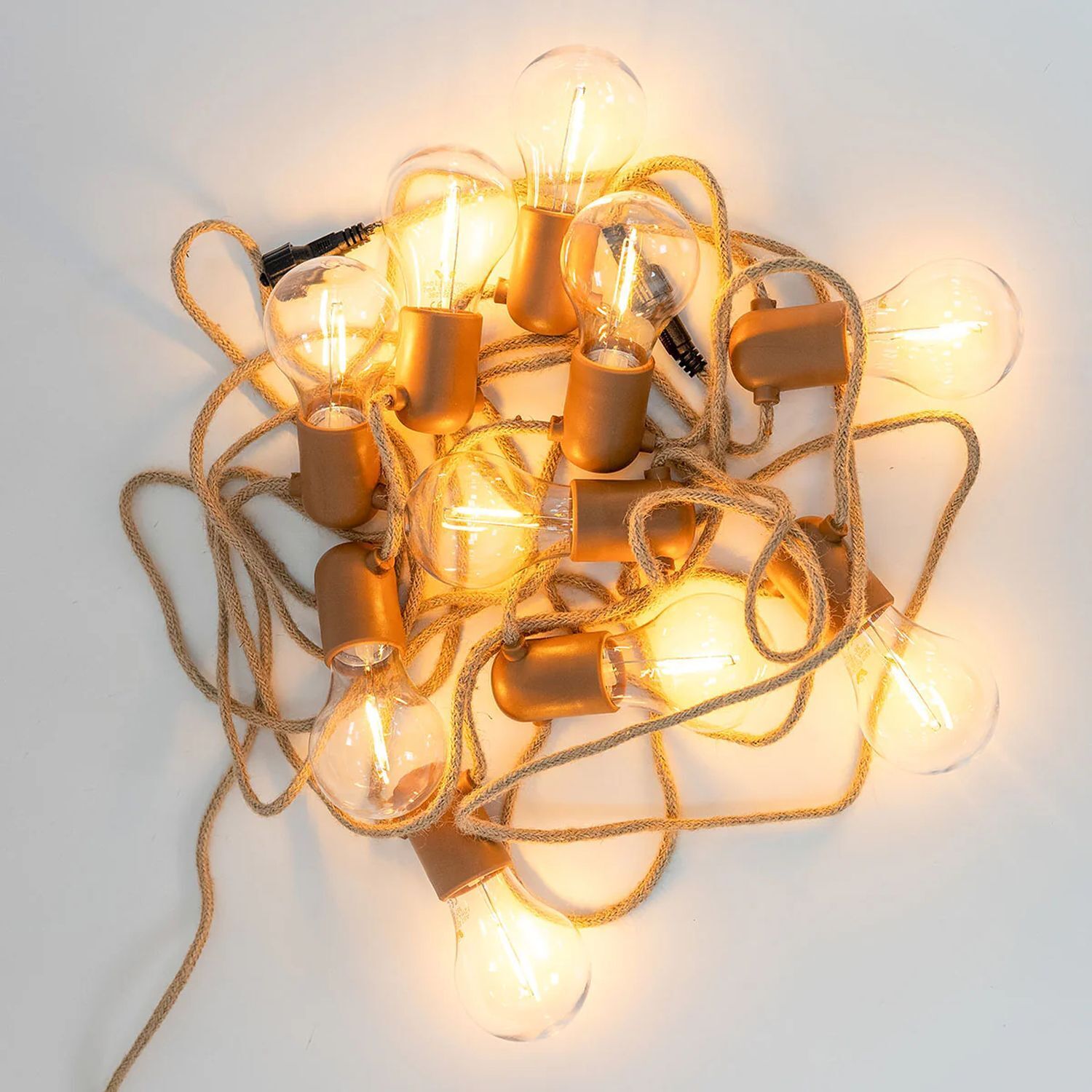 LED Außenlichterkette 5m 10x E27 IP44 2700 K mit Stecker