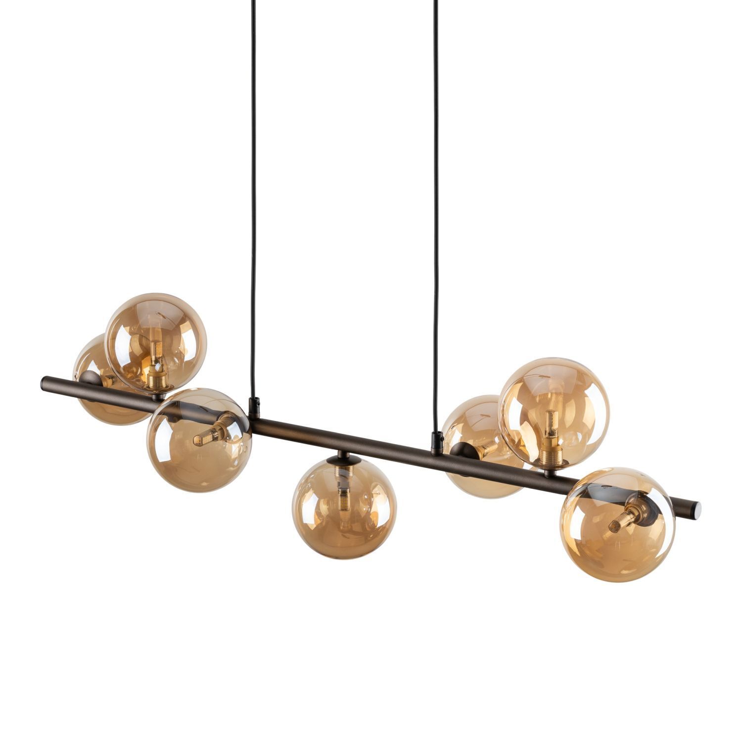 Suspension métal verre fumé L : 90 cm H : max. 153 cm 7x G9 Leuchter, Lampe, Leuchte, Deckenventilator, Elektrisches Gerät