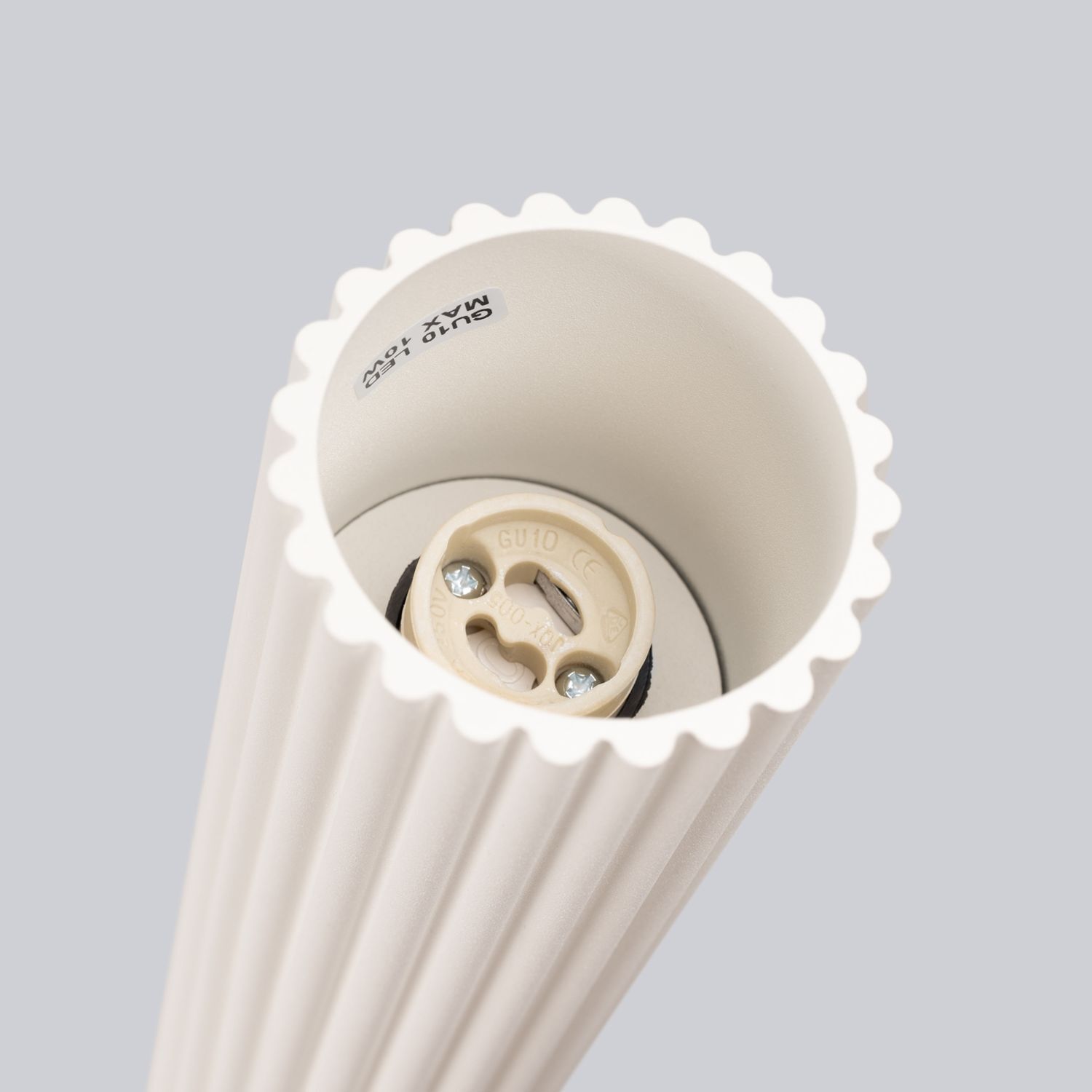 Lampe de plafonnier étroite Ø 6,5 cm H : 40 cm en Crème Moderne