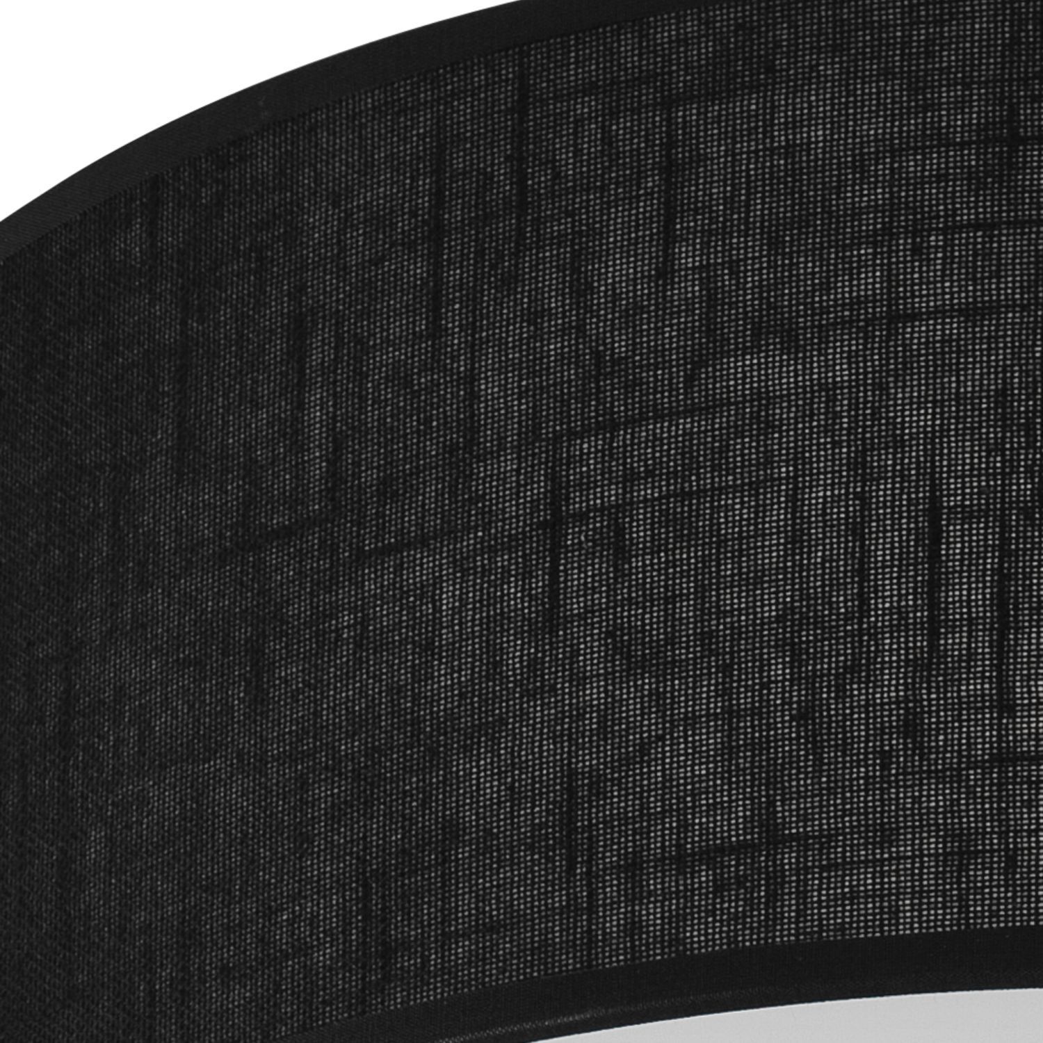 Plafonnier noir Ø 45 cm rond plat faible éblouissement 2x E27 Tissu