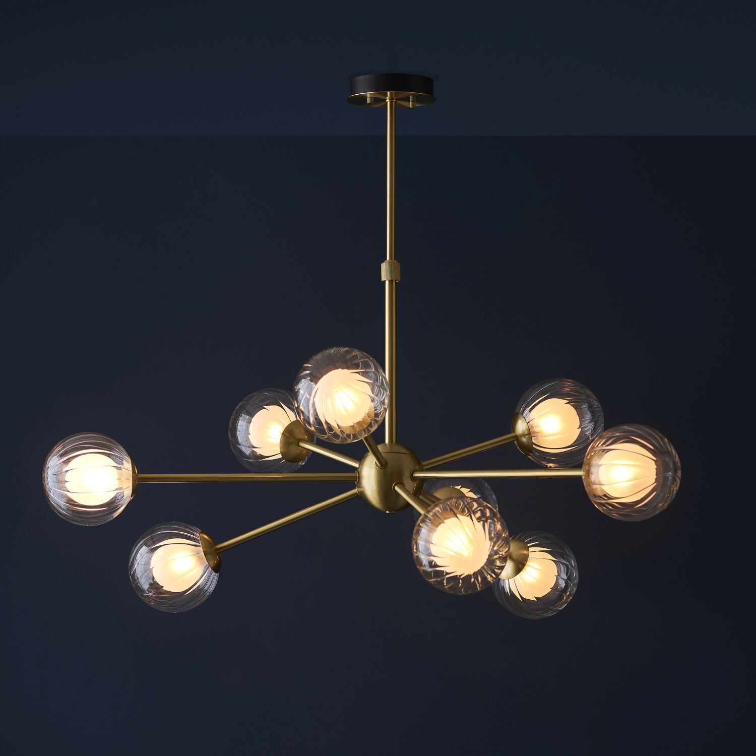 Lampe de plafonnier ajustable 92 cm de large laiton blanc grand 9x G9