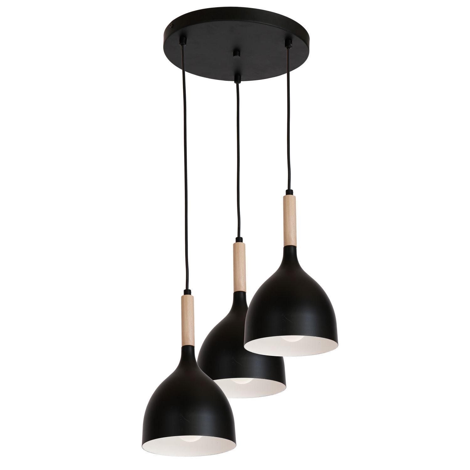 Lampe à suspendre Noir Scandinave Métal 3 flammes