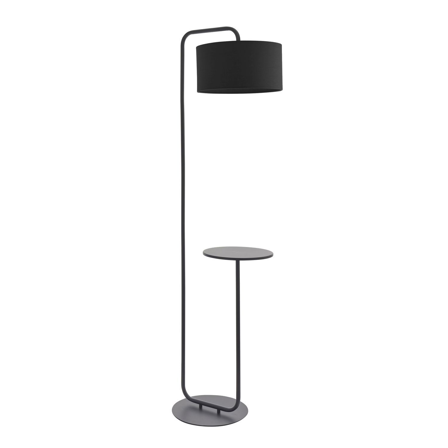 Lampadaire avec table d'appoint Noir 175 cm de haut E27