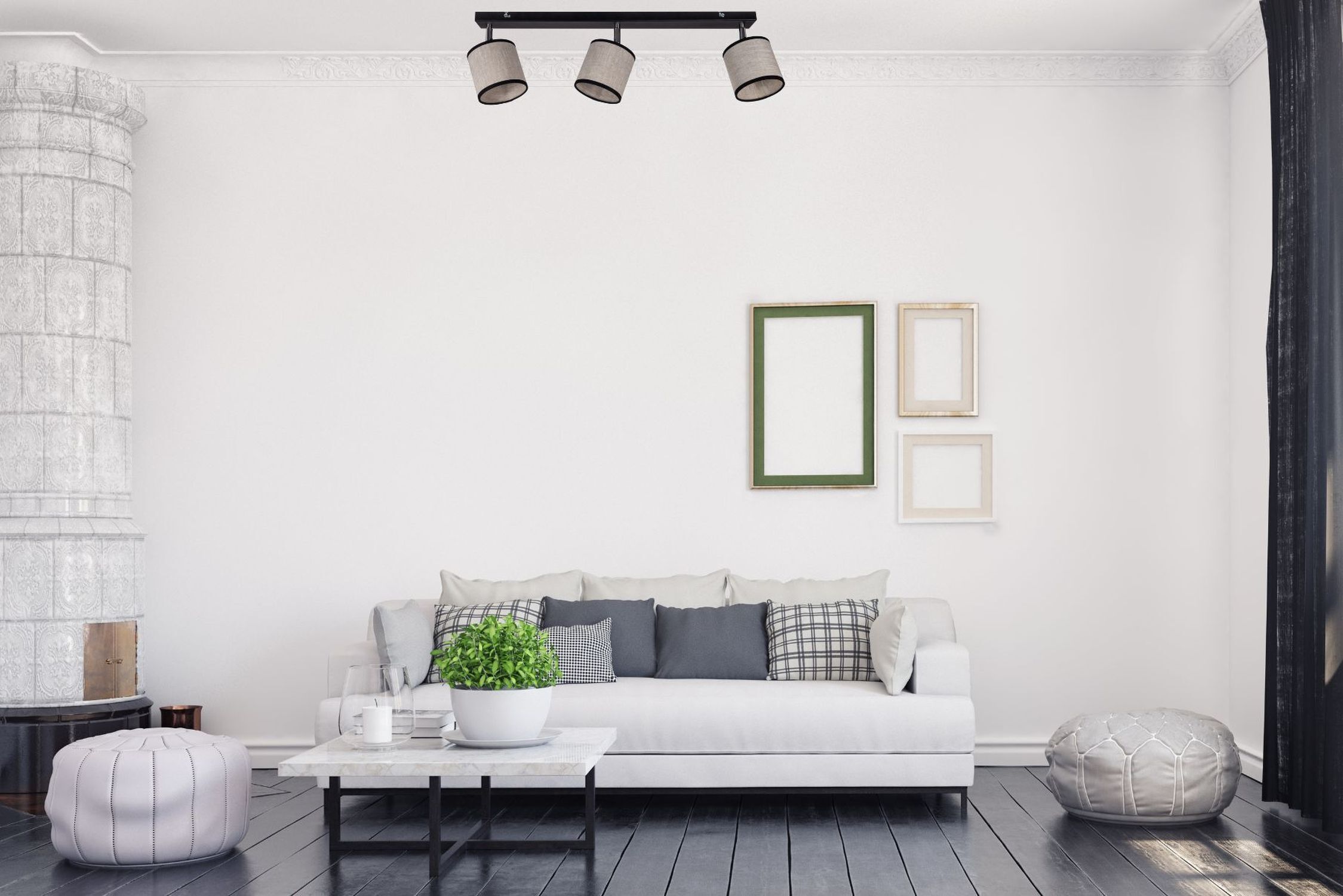 Spot de plafond flexible Tissu Noir Beige E14 65 cm de long