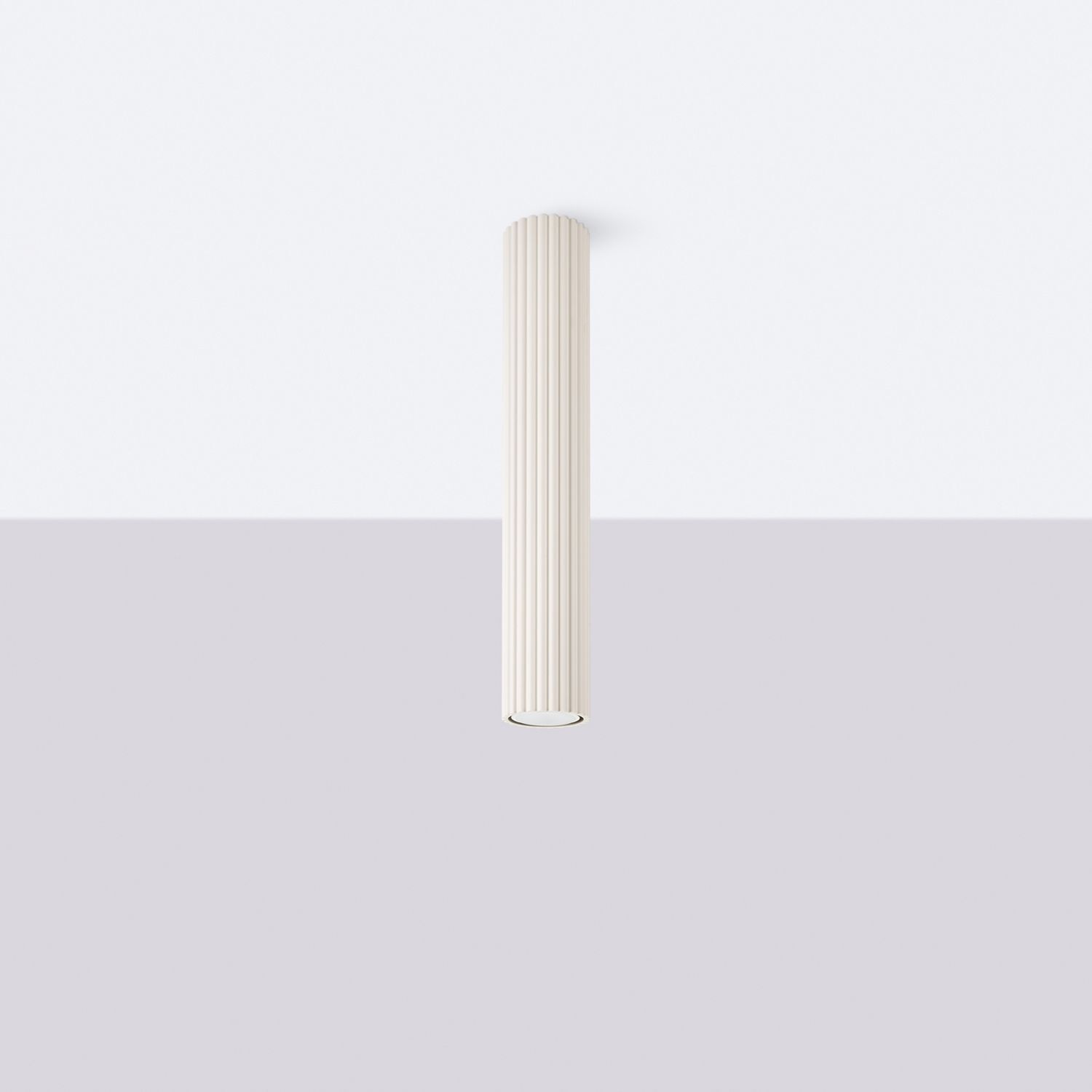 Lampe de plafonnier étroite Ø 6,5 cm H : 40 cm en Crème Moderne