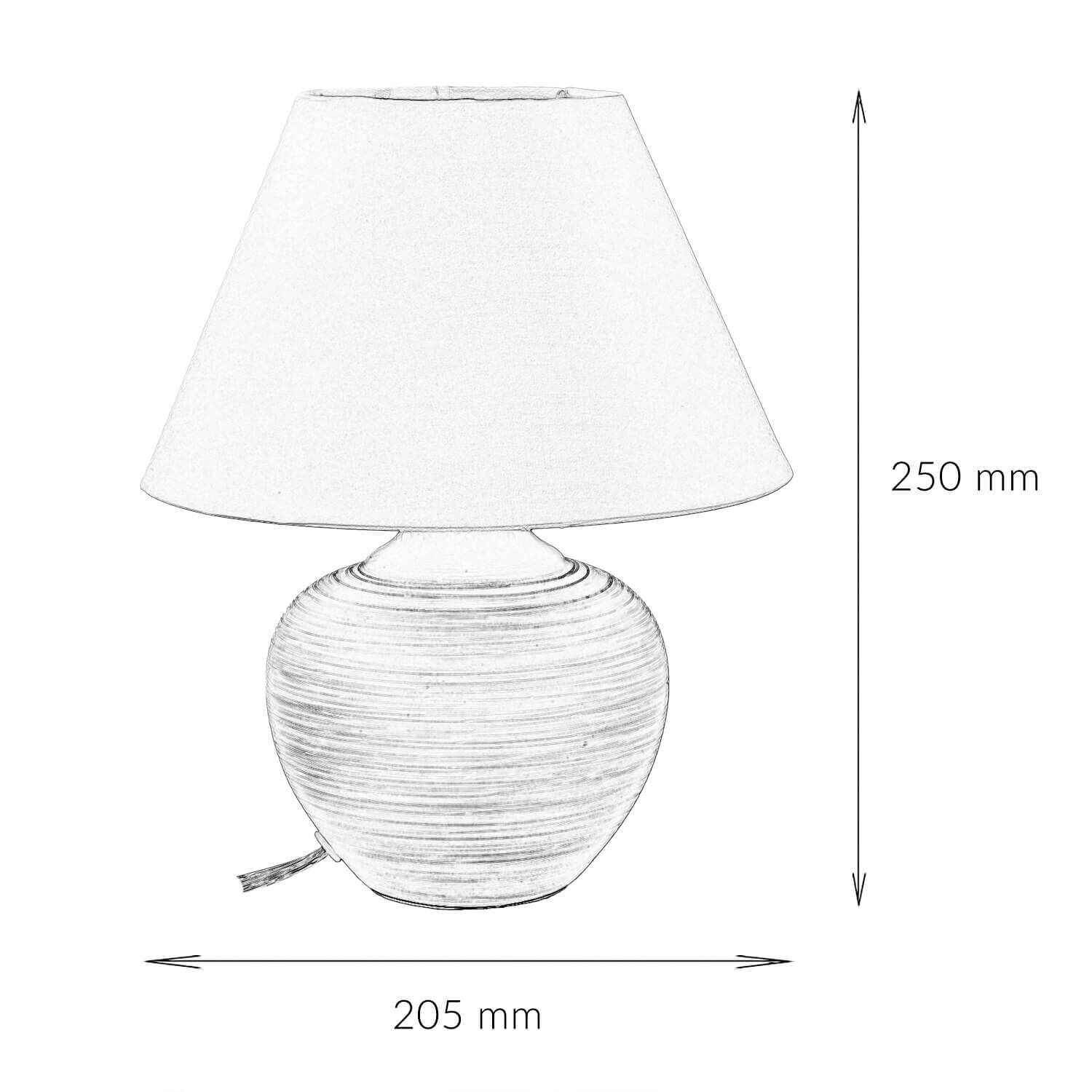 Lampe de table en céramique Abat-jour en tissu avec interrupteur E14