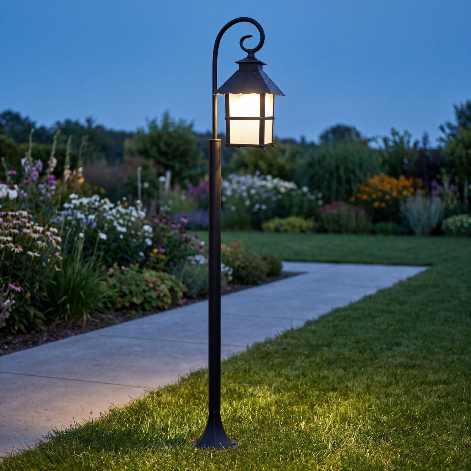 Lampe d'allée rustique noire 146 cm IP43 E27