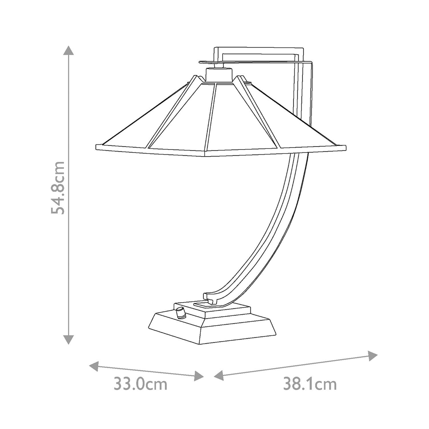 Lampe de table vitrail métal 55 cm de haut E27 style Tiffany