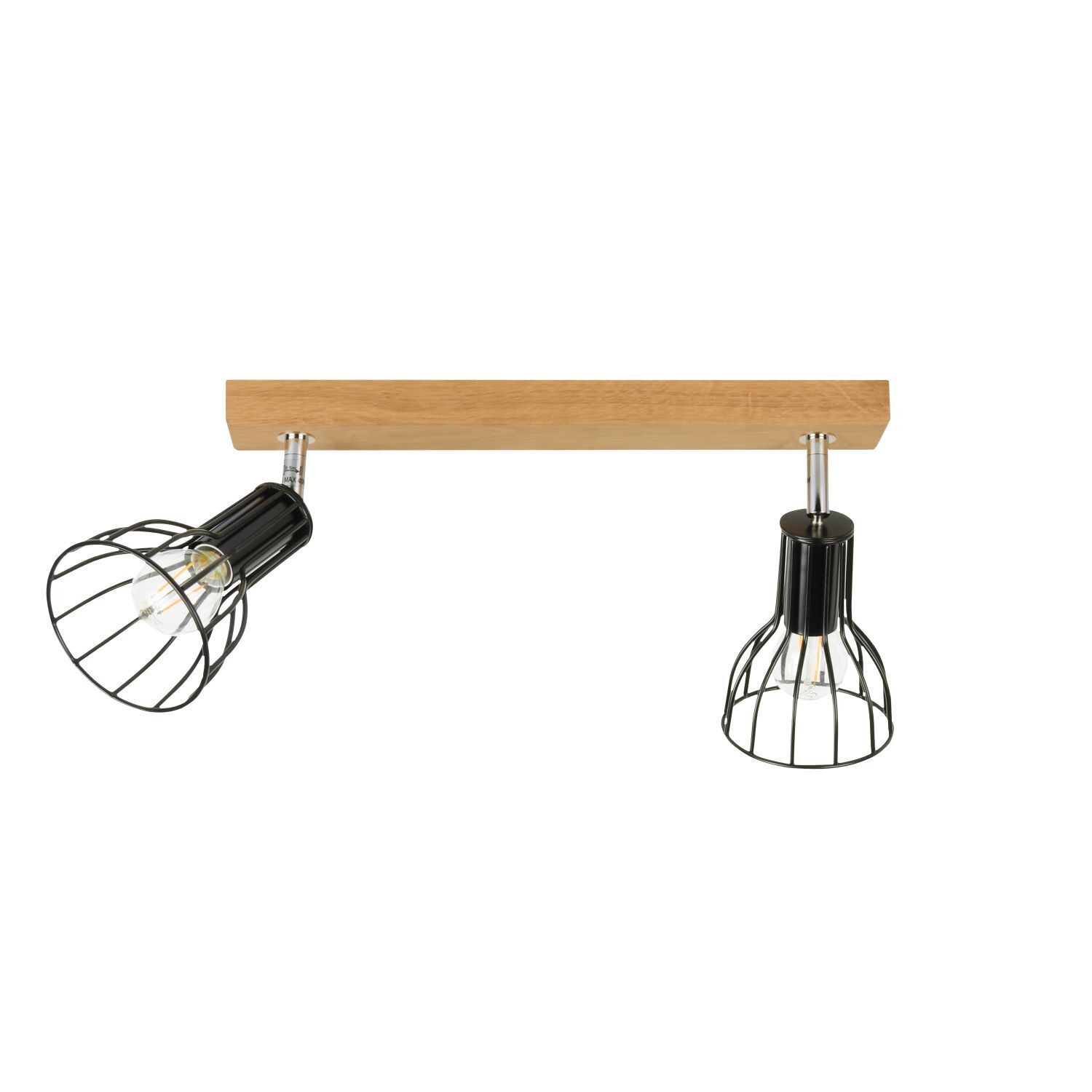 Spot de plafond bois métal lumière flexible E14 Retro