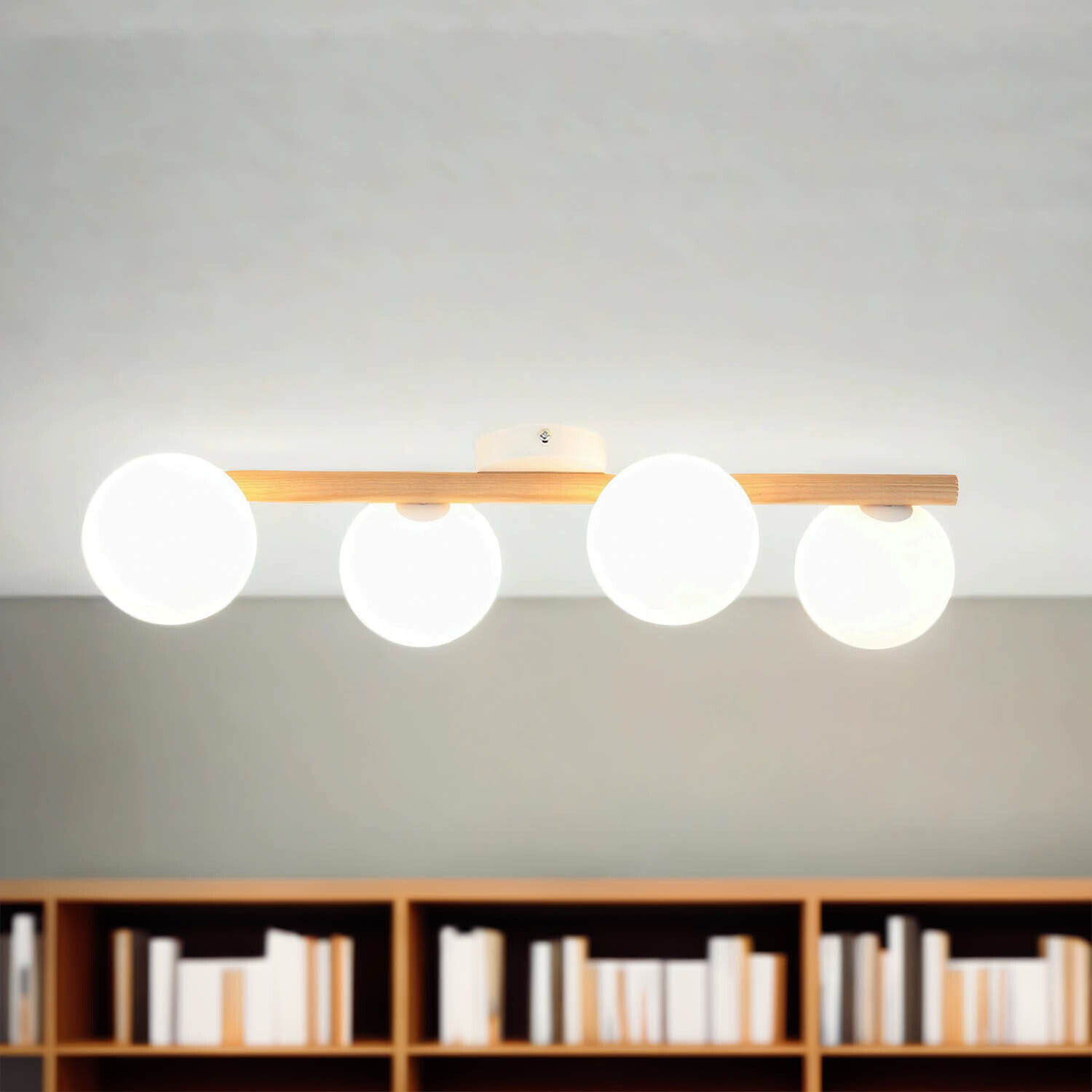 Blendarme Lampe de plafonnier G9 L:65 cm allongée en pin