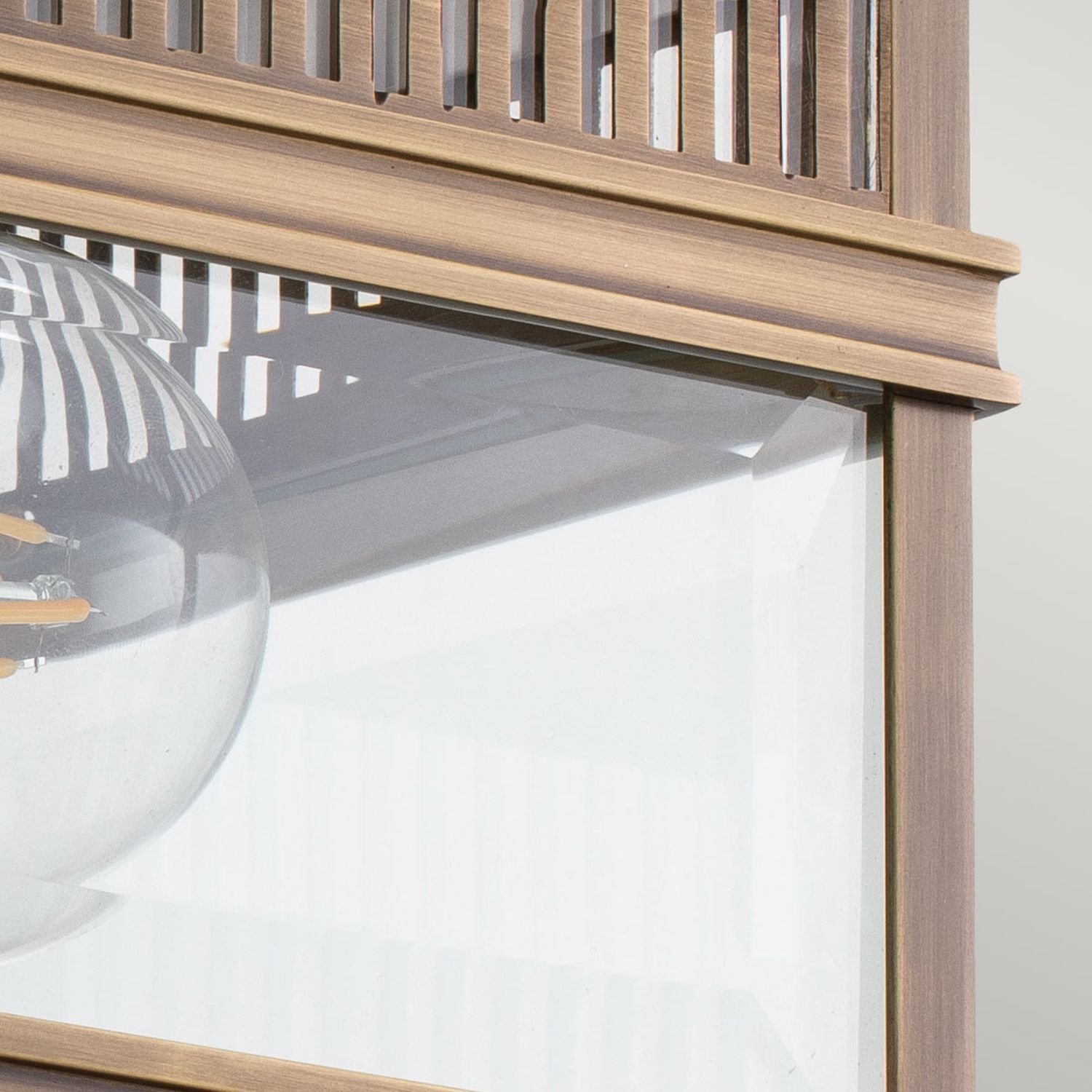 Lampe de plafonnier extérieur laiton véritable verre E27 IP44 2 flammes