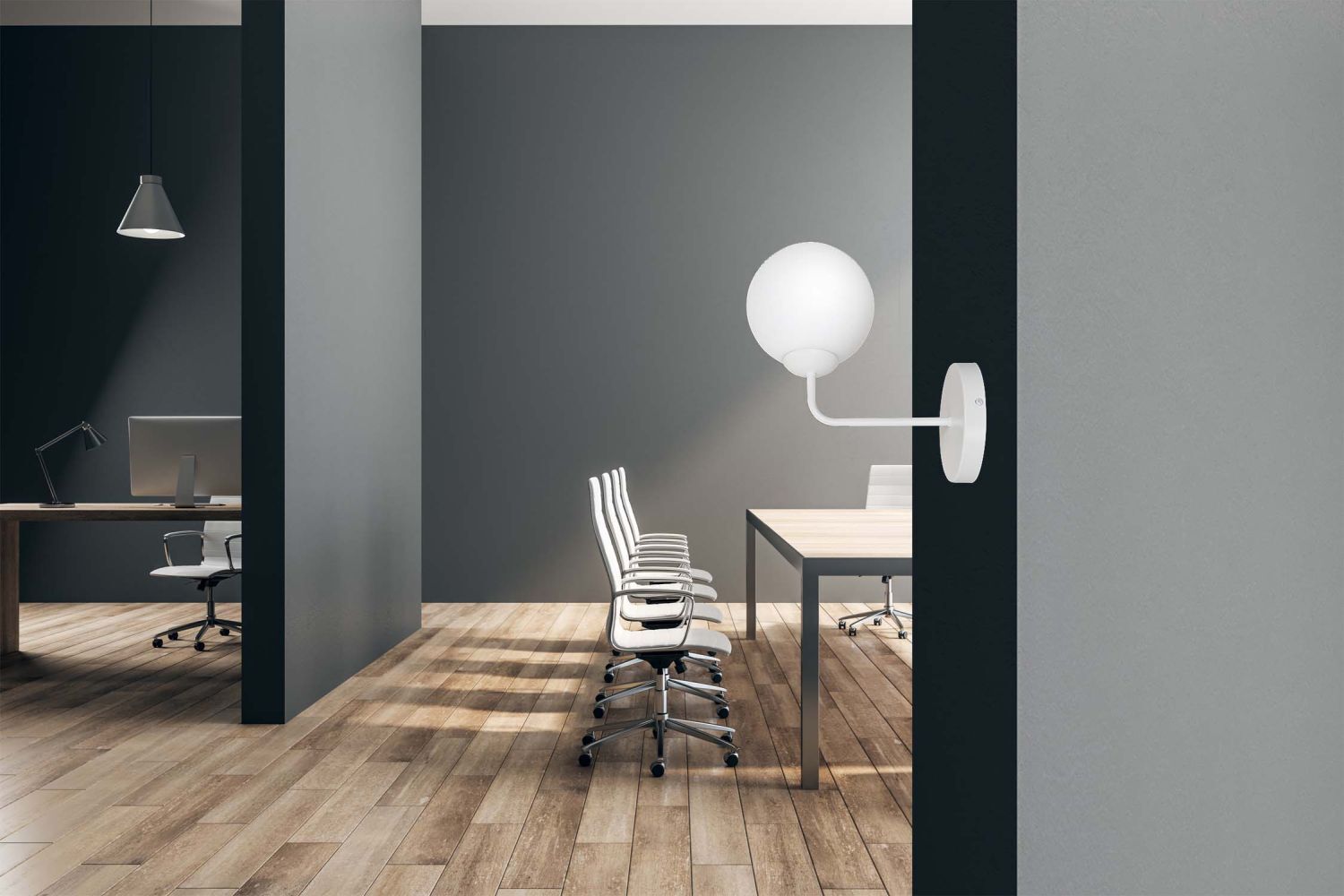 Applique blanche Moderne Verre Boule E14 SENARA Salon Drinnen, Innenarchitektur, Fußboden, Mobiliar, Beleuchtung