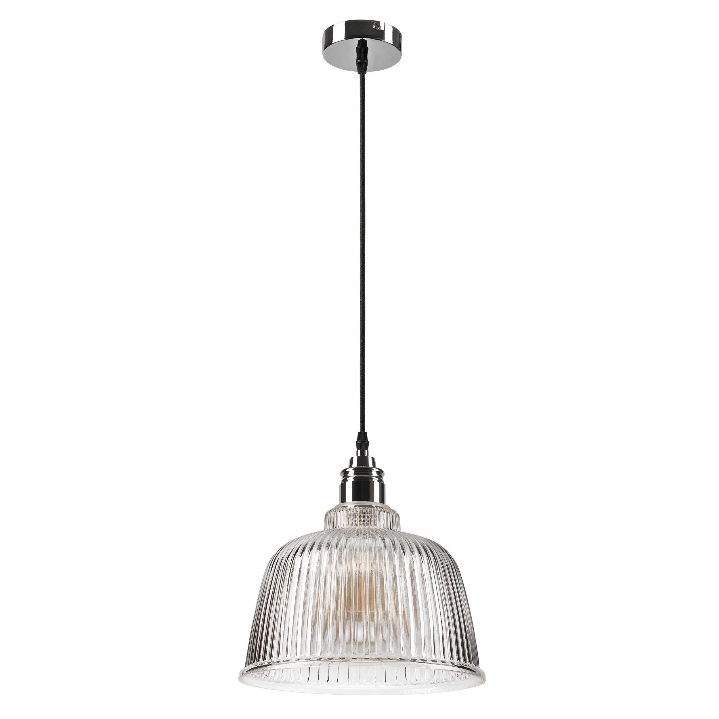 Lampe à suspendre verre métal Ø 28 cm E27 Vintage Table à manger