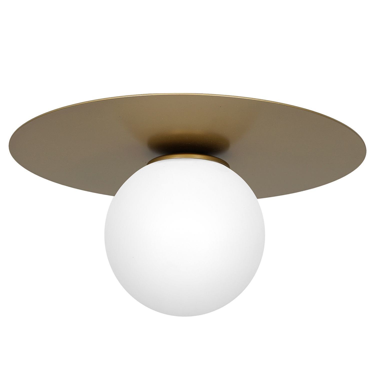 Plafonnier verre métal or Ø35 cm rond E14 faible éblouissement