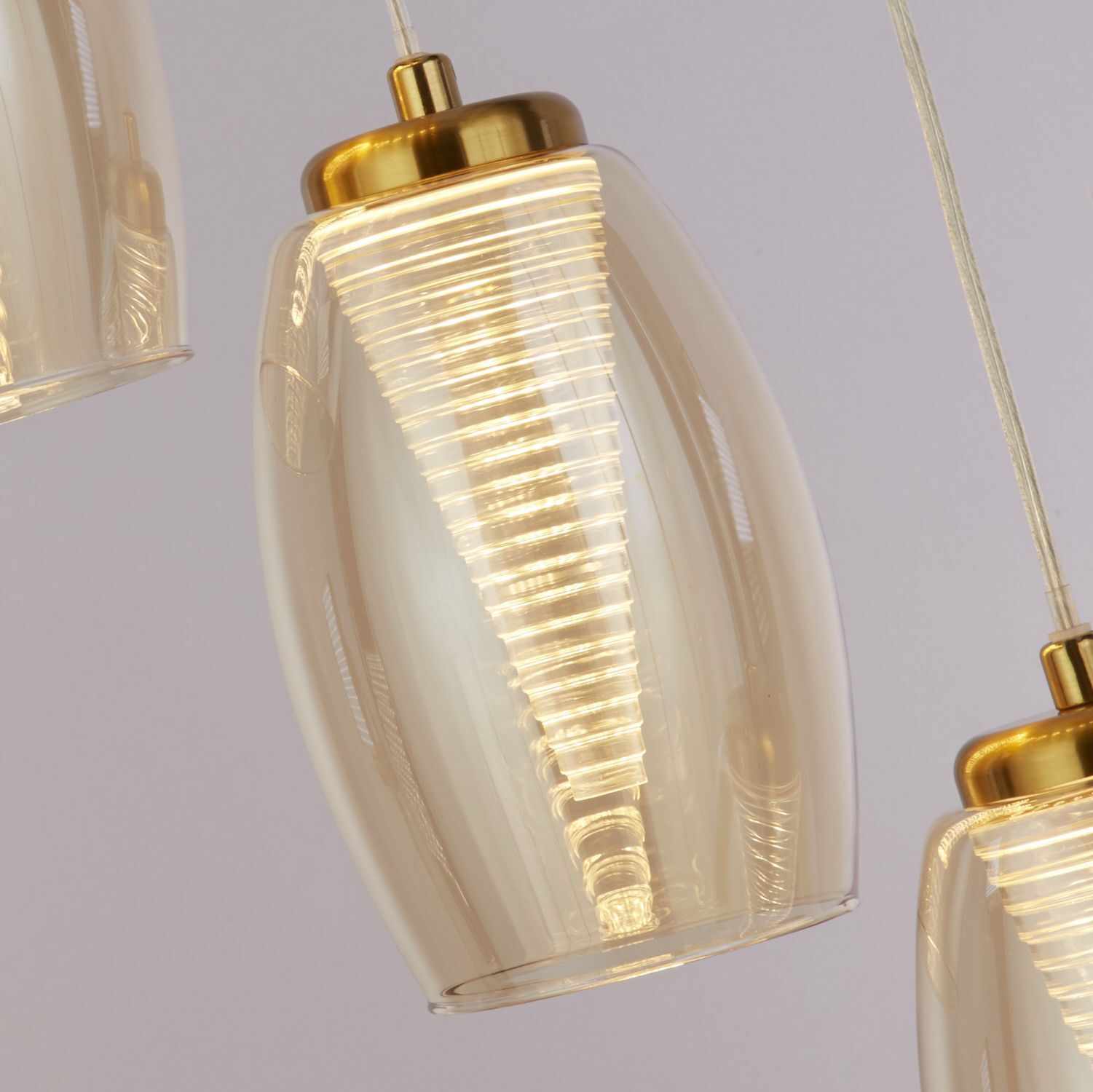 Suspension LED Ø 35 cm H : max. 1,5 m Bronze Crème 3000 K