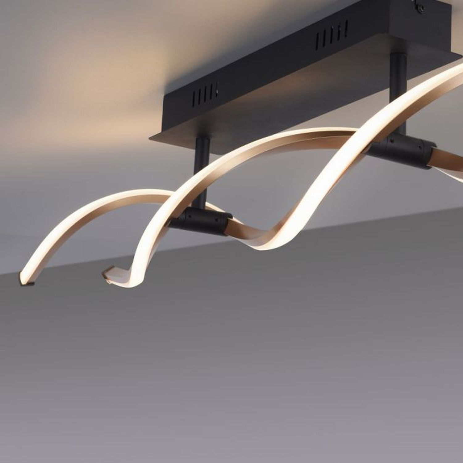Lampe de plafonnier LED à intensité variable noir laiton 106 cm 3000 K