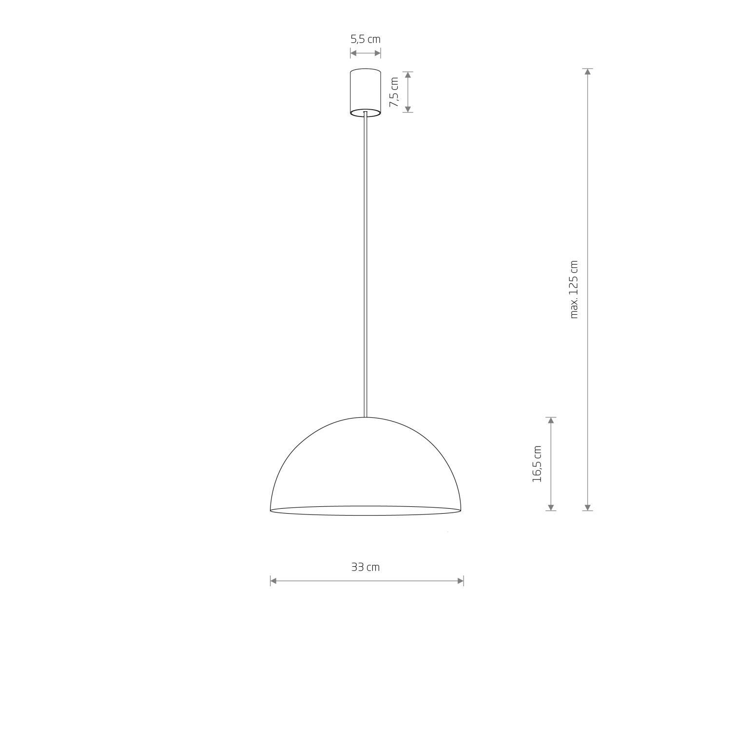 Suspension ronde Ø 33 cm brun mat métal GX53