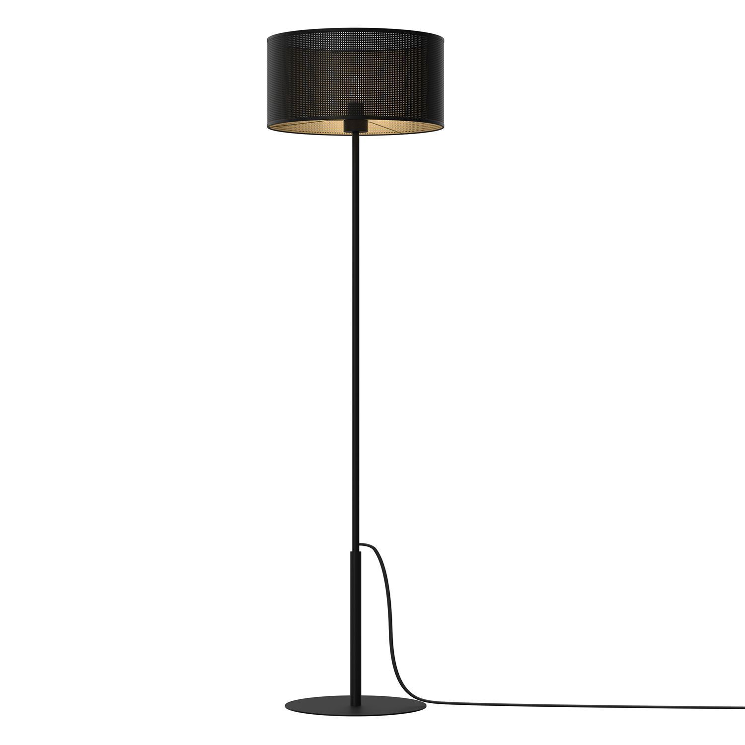 Lampadaire rond en noir or 150 cm grand métal