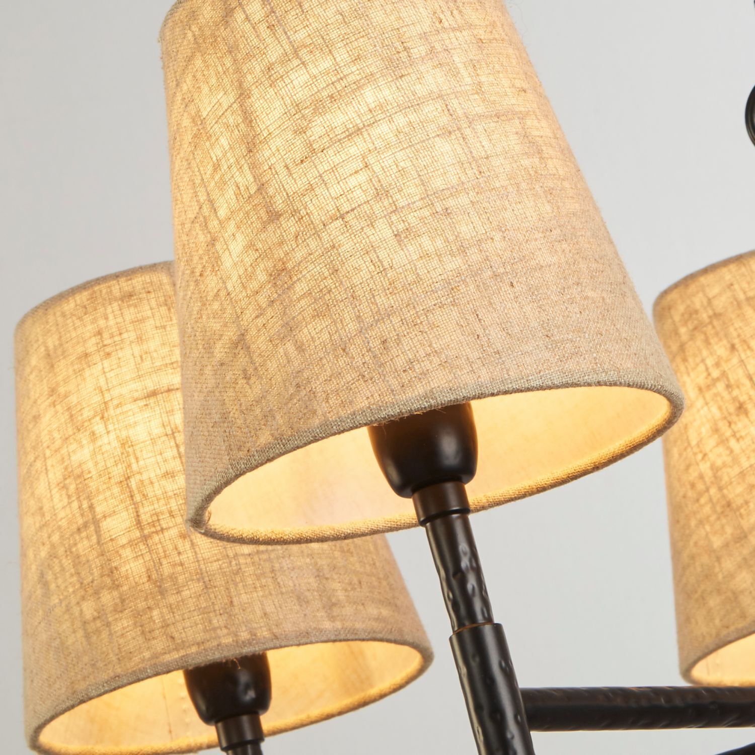 Lustre à 5 flammes Ø 66 cm Rustique E14 Noir Crème