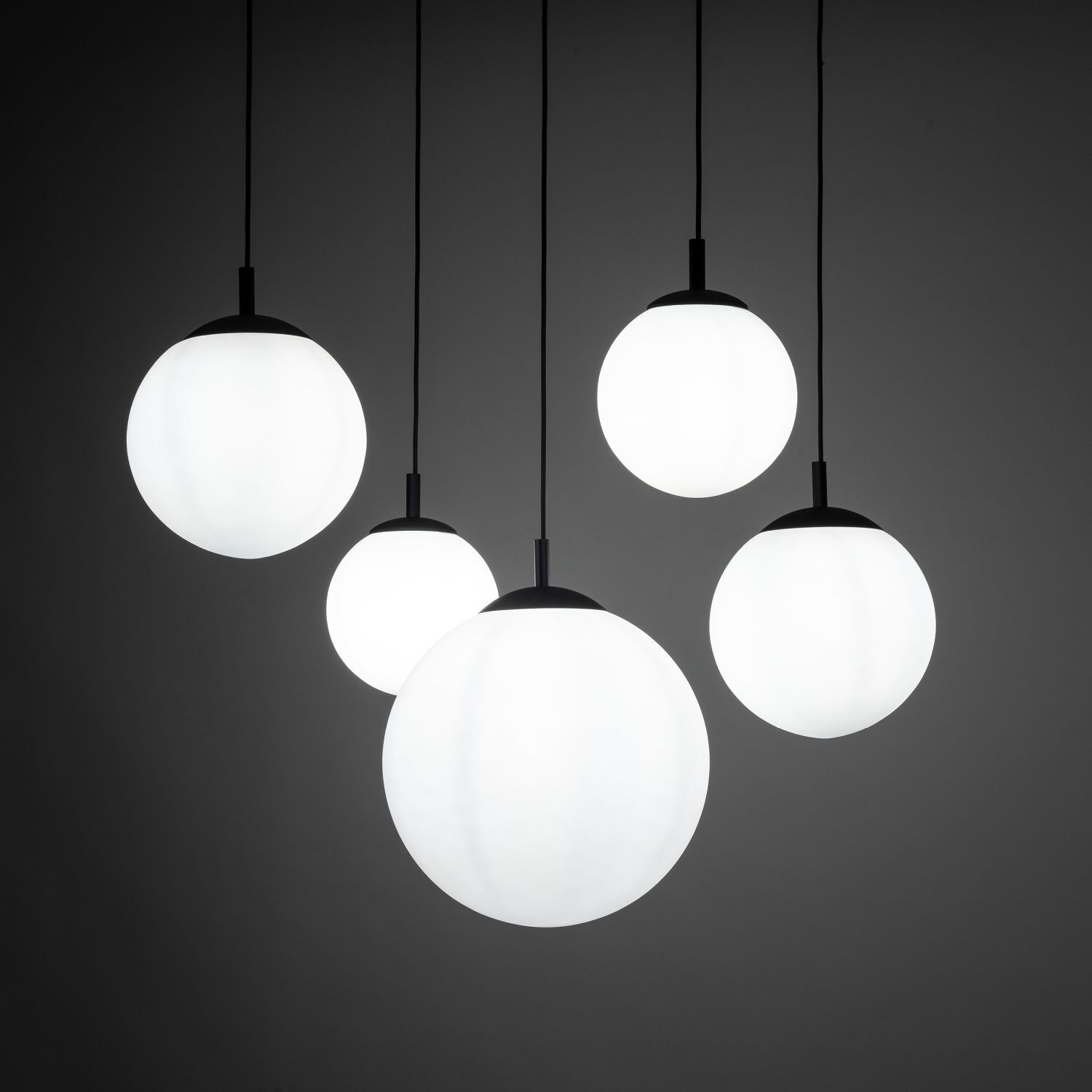Suspension réglable L : max. 4 m verre métal 5x E27