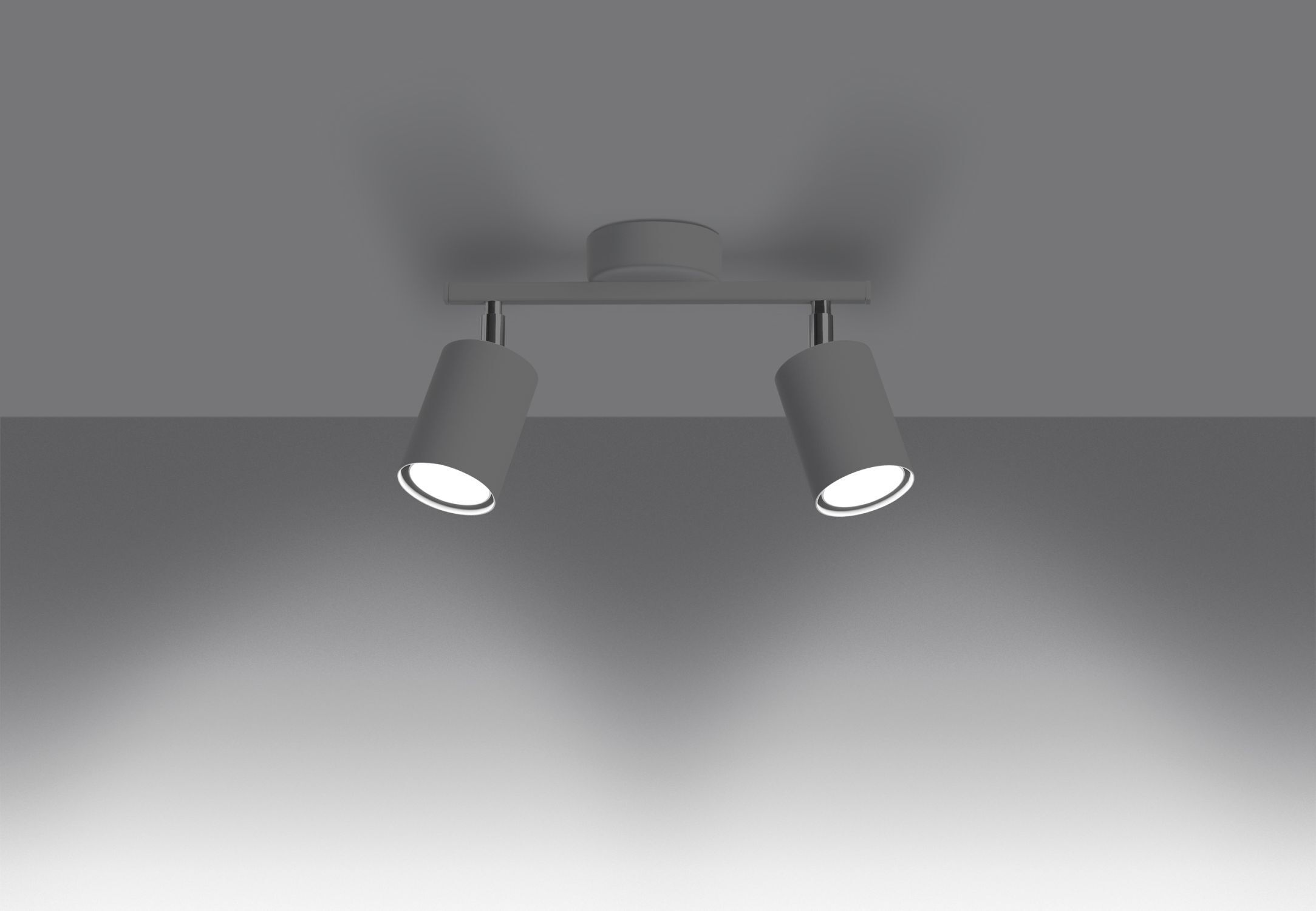 Spot Spot blanc métal allongé 2 flammes 26 cm GU10
