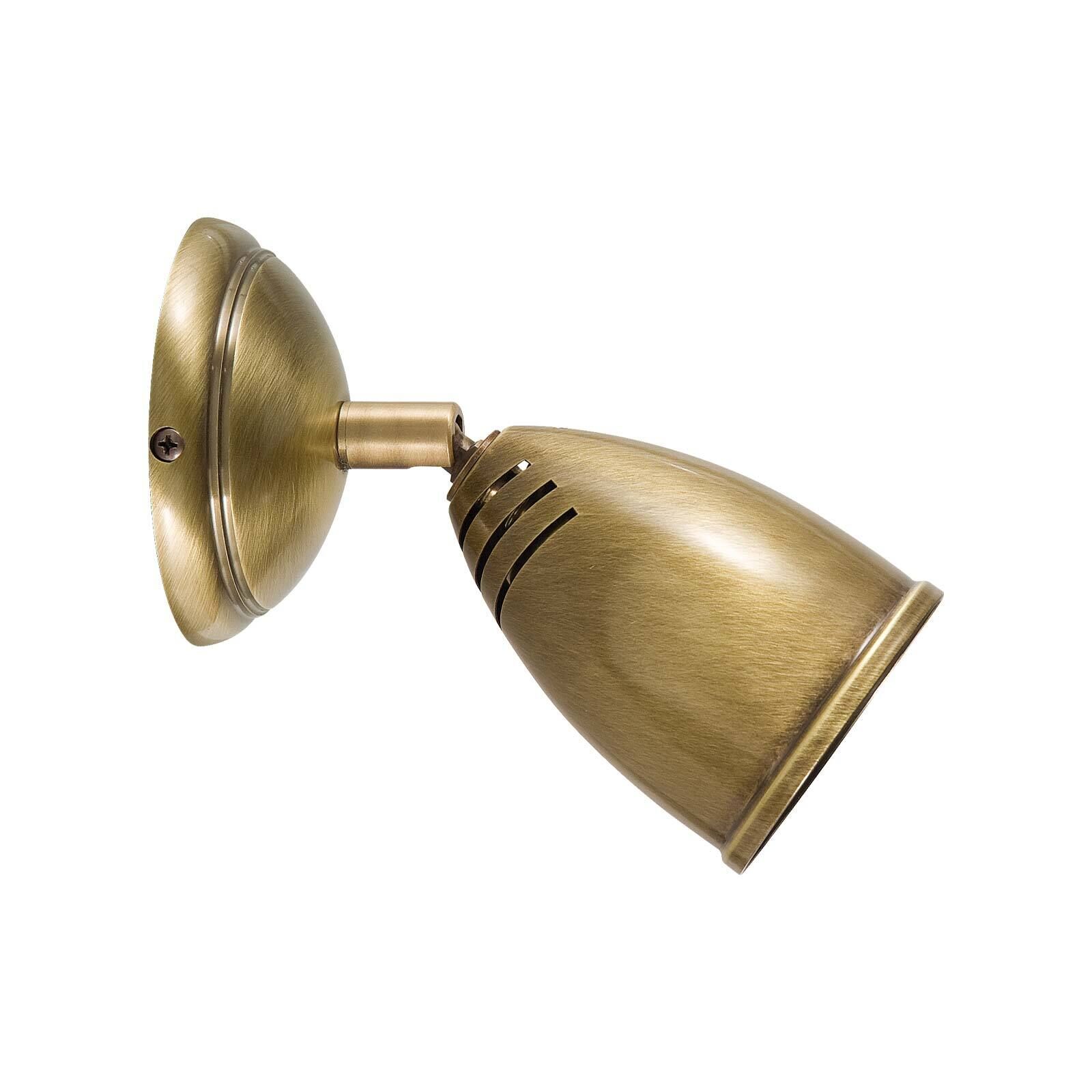 Spot lampe murale E27 laiton en bronze clair brillant