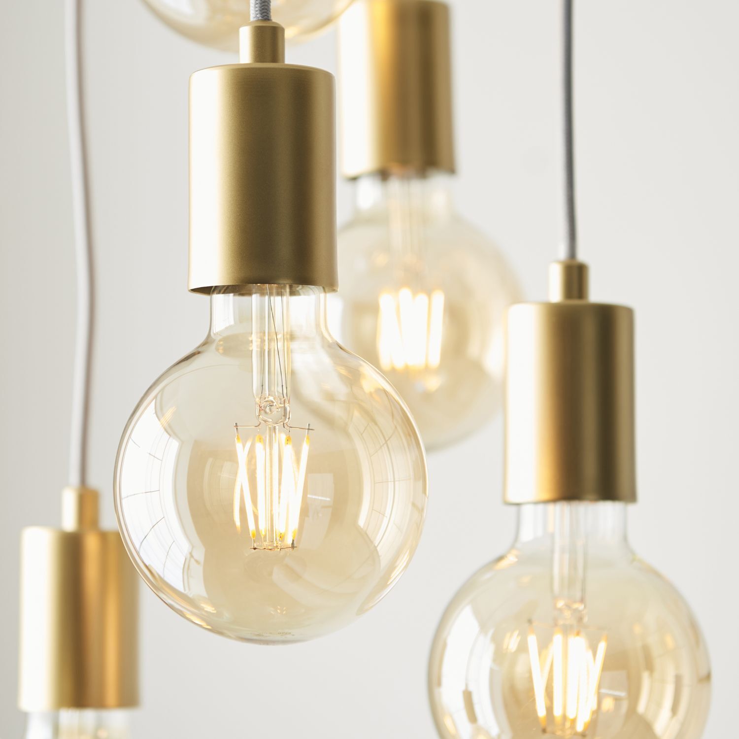 Lampe à suspendre en métal doré réglable design rétro pour 6x E27