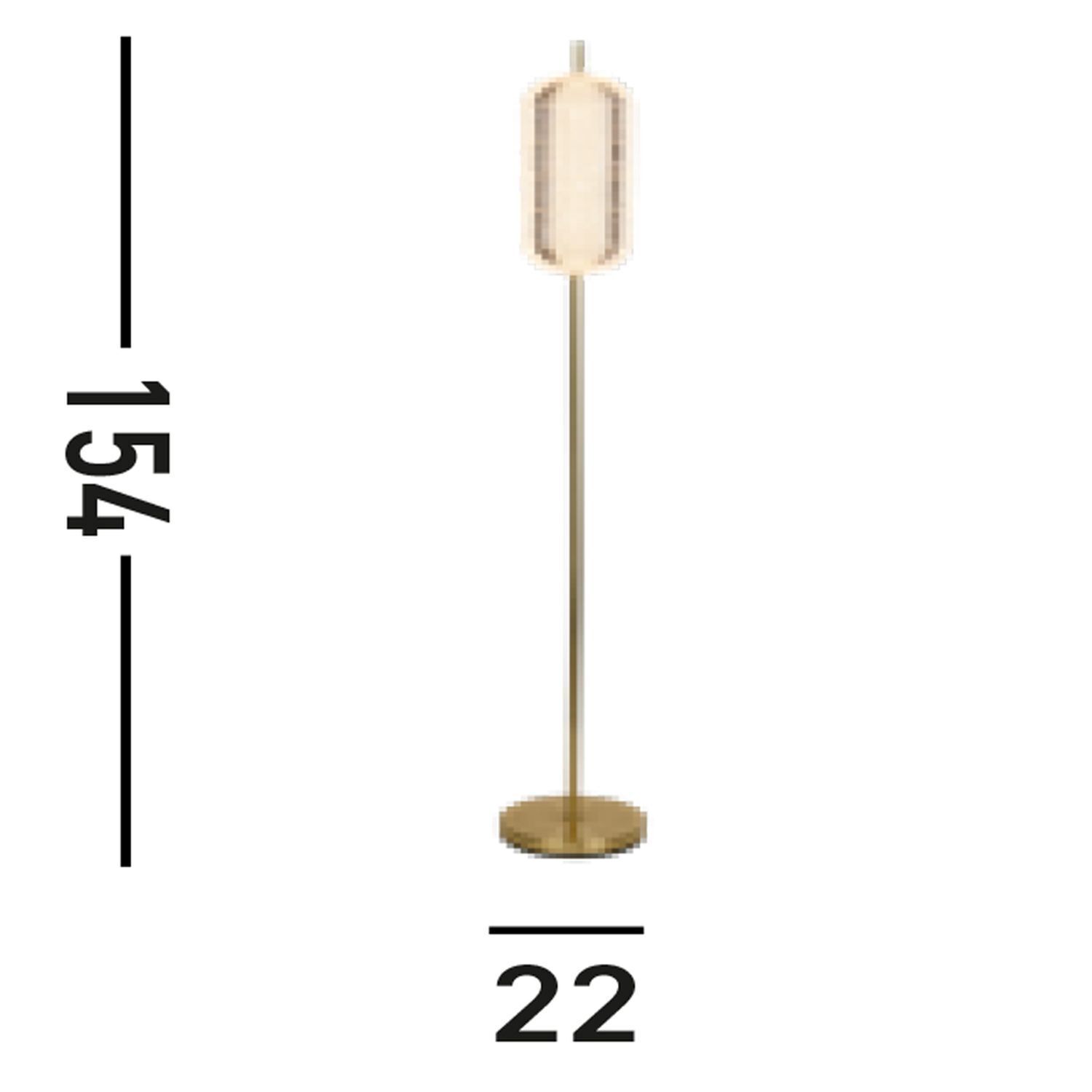 Elégant lampadaire LED métal 154 cm 23 W en laiton