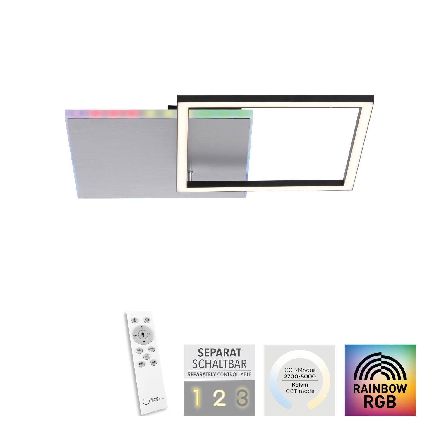 LED Deckenlampe mit Fernbedienung dimmbar Rainbow RGB