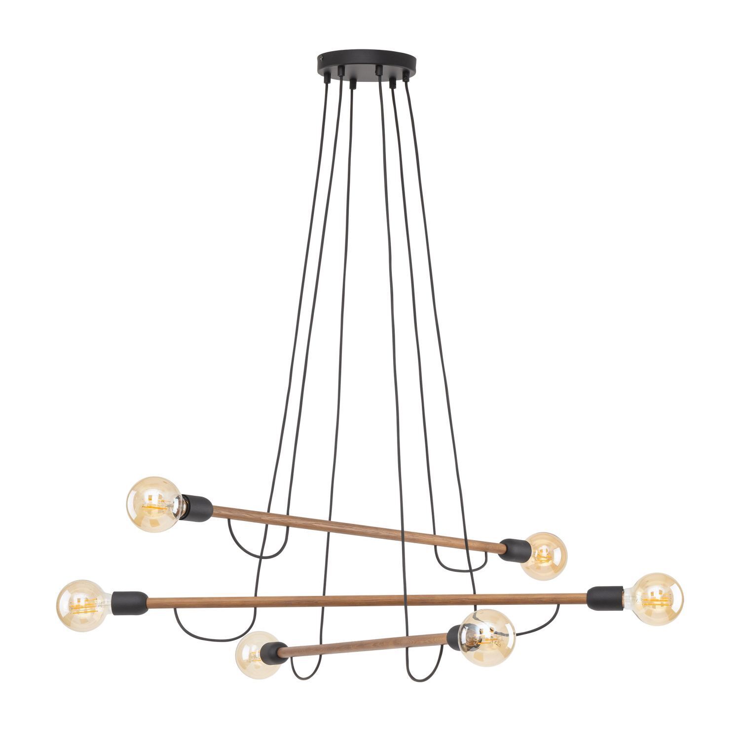 Lampe à suspendre réglable L : 93 cm H : max. 160 cm pour 6x E27