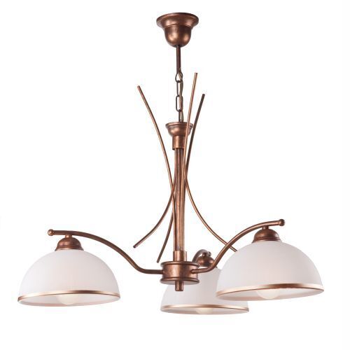 Lampe à suspendre brune en métal 3-flmg Art Nouveau élégant