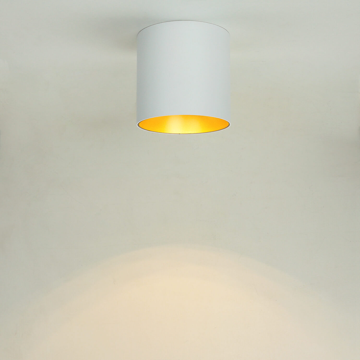 Runder Deckenspot Metall in Weiß Gold GU10 POINT Deckenleuchte, Lampe