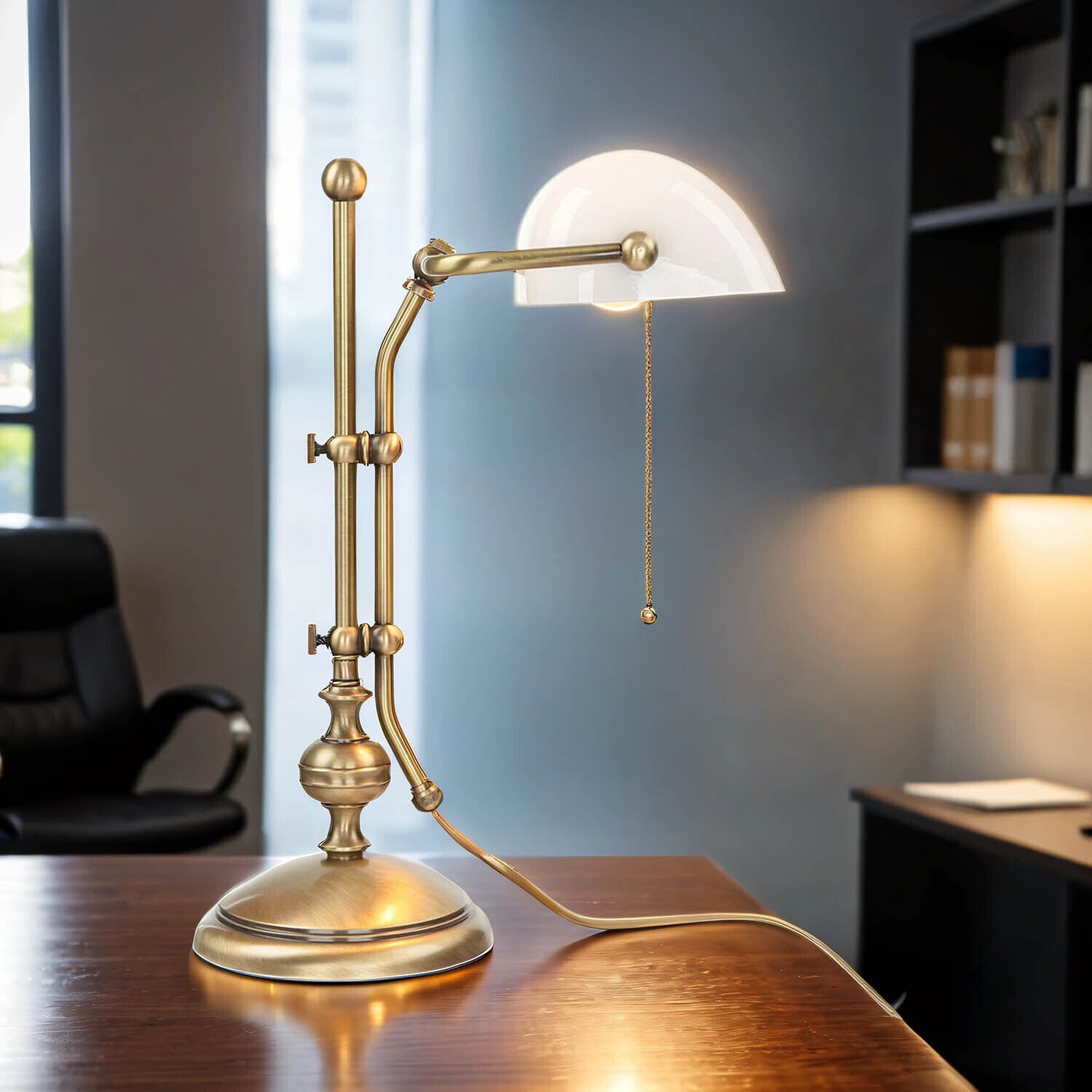 Lampe de table laiton en bronze avec verre Premium