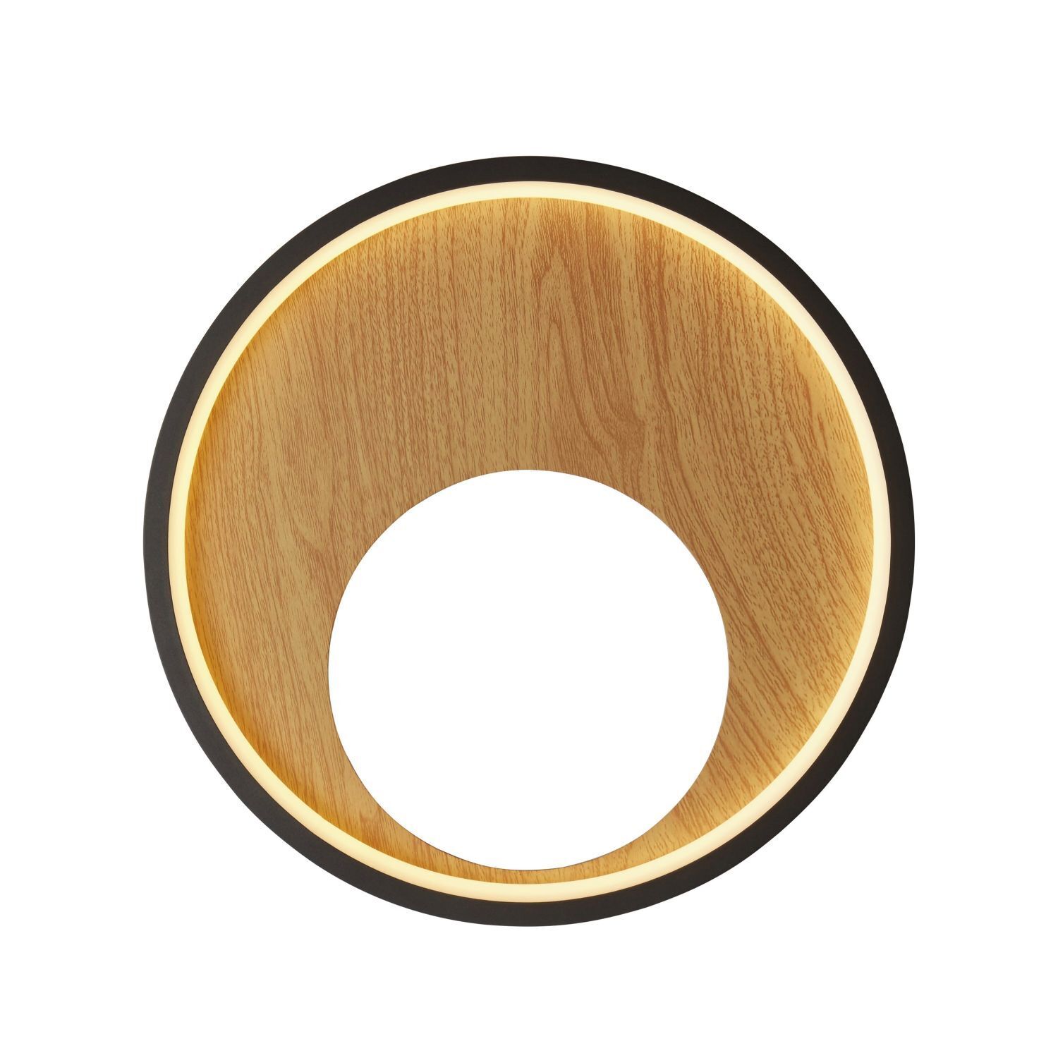 Applique LED ronde Ø 30 cm Noir Marron 3000 K