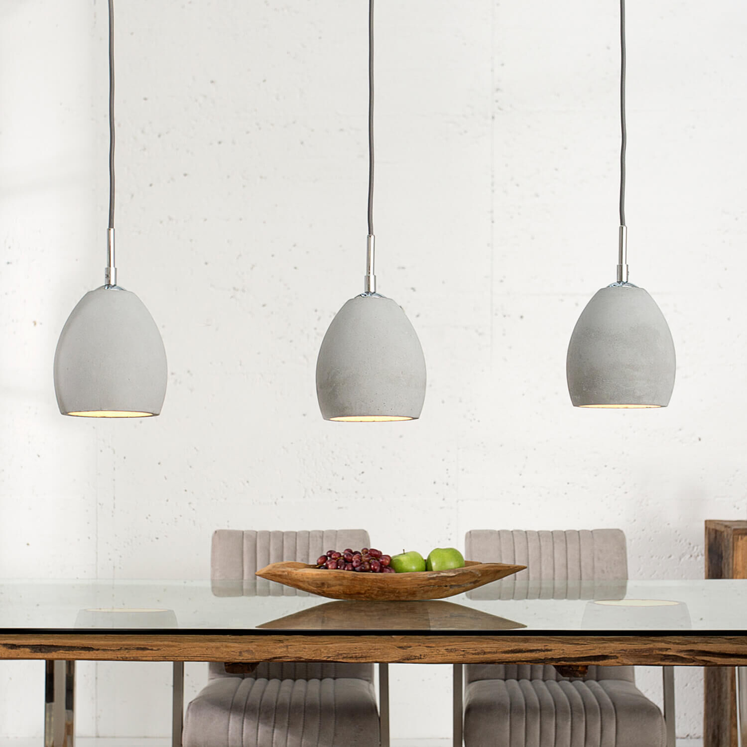 Lampe à suspendre en béton E14 Design moderne particulier Esstisch, Tisch, Esszimmer, Tischplatte, Lampe