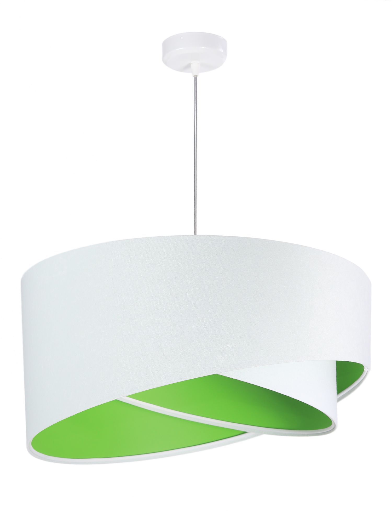 Lampe à suspendre Table de salle à manger Blanc Vert Tissu rond Ø50cm