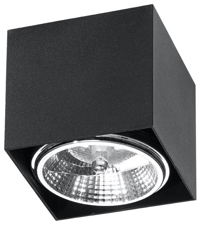 Luminaire apparent noir aluminium carré Moderne