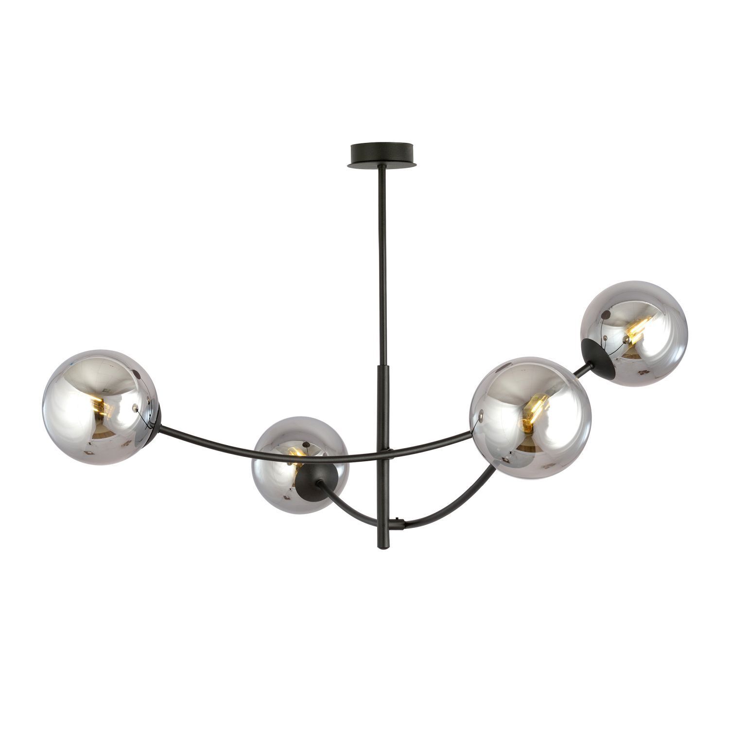 Plafonnier métal verre fumé L : 89 cm orientable 4x E14 Leuchter, Lampe, Leuchte