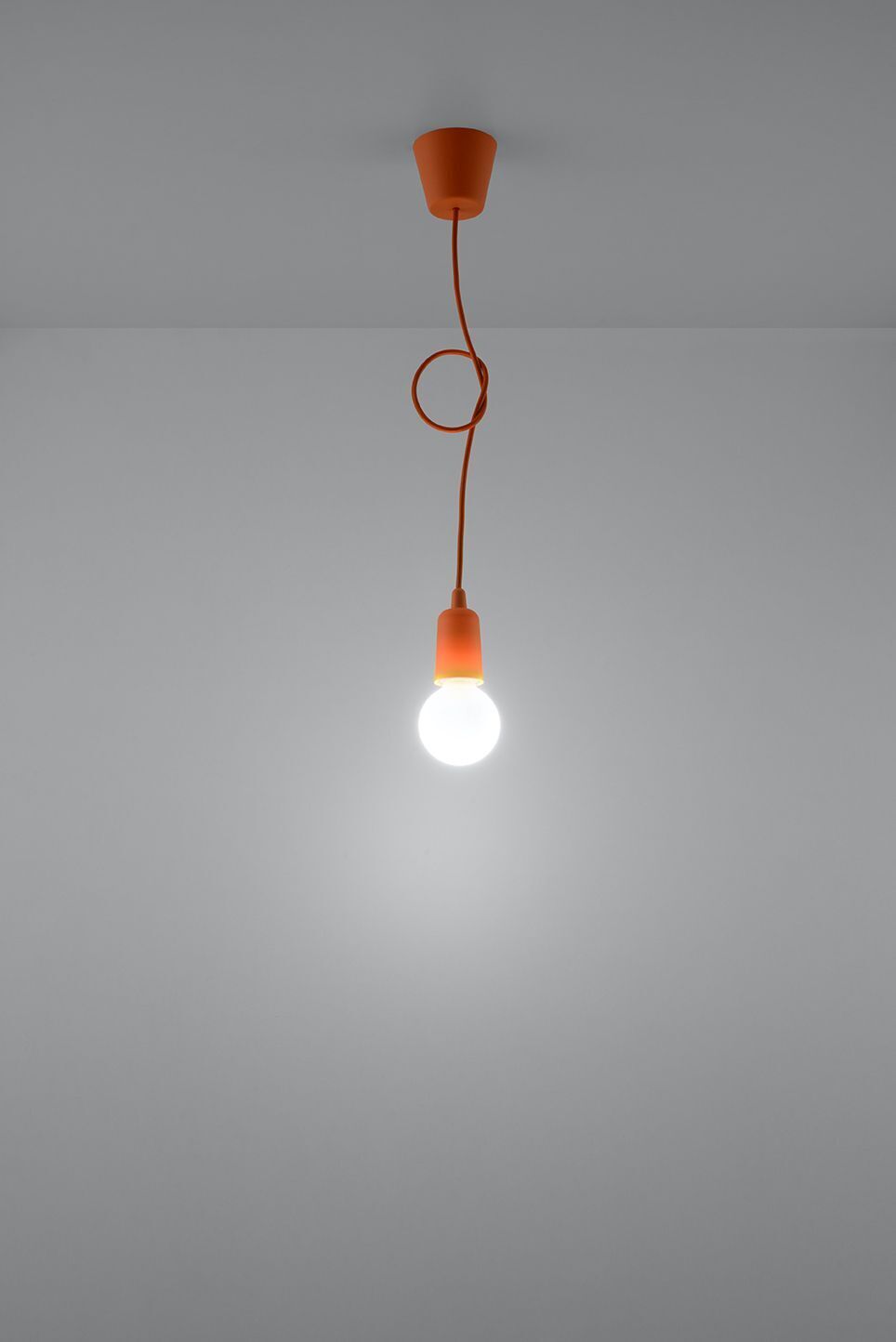 Lampe à suspendre réglable NESSA Profondeur jusqu'à 90cm E27 Orange