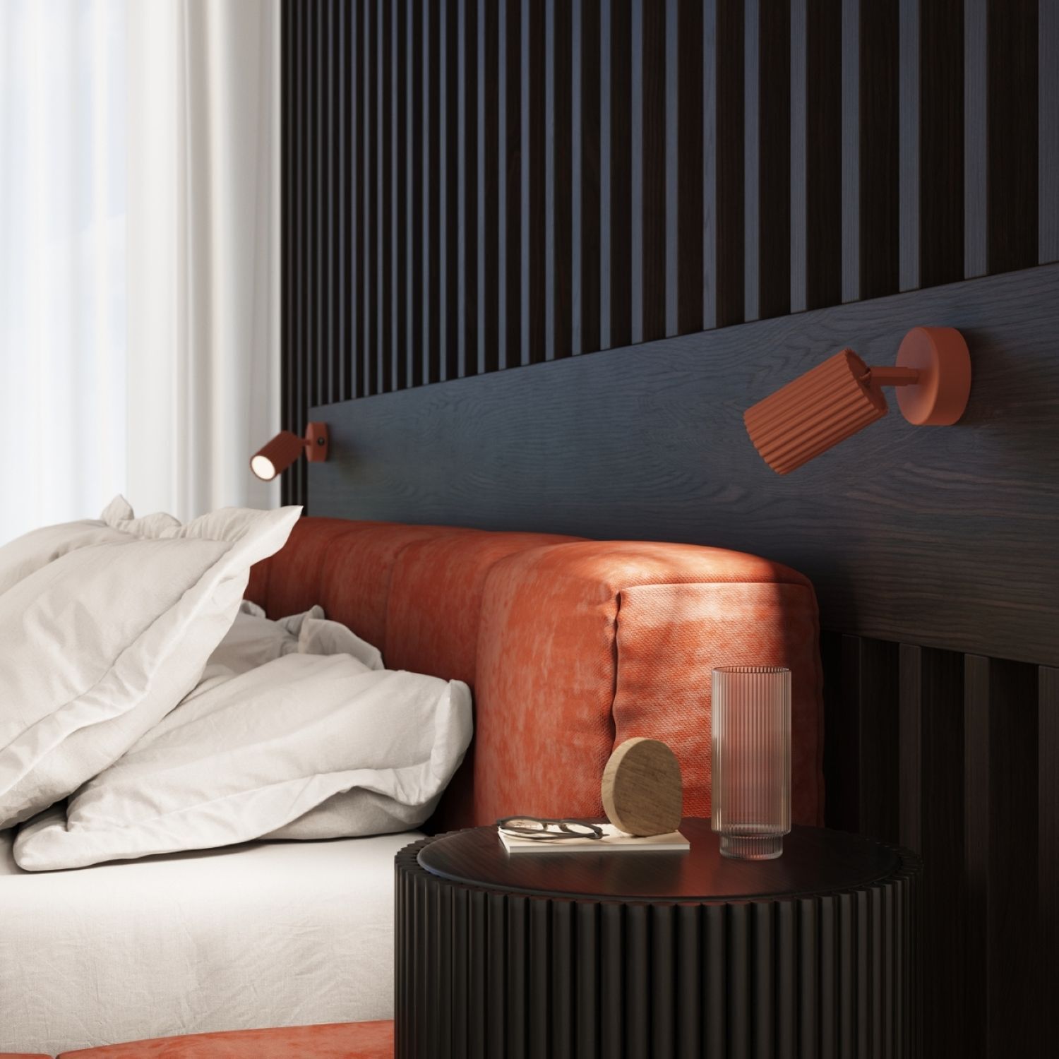 Spot mural GU10 L : 8 cm petit rouge orientable Moderne Aluminium