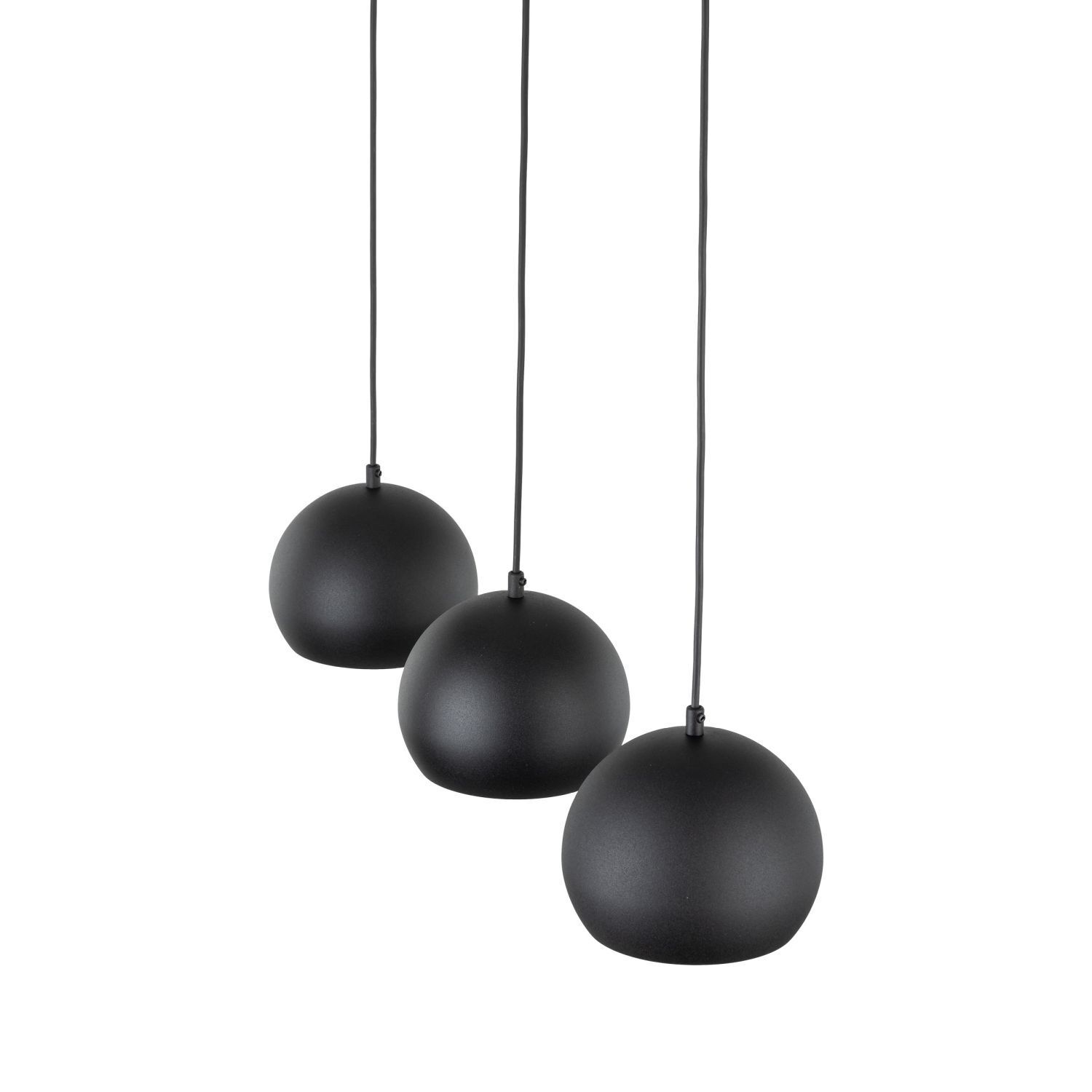 Suspension noire 3 flammes E27 L : 81 cm réglable en hauteur