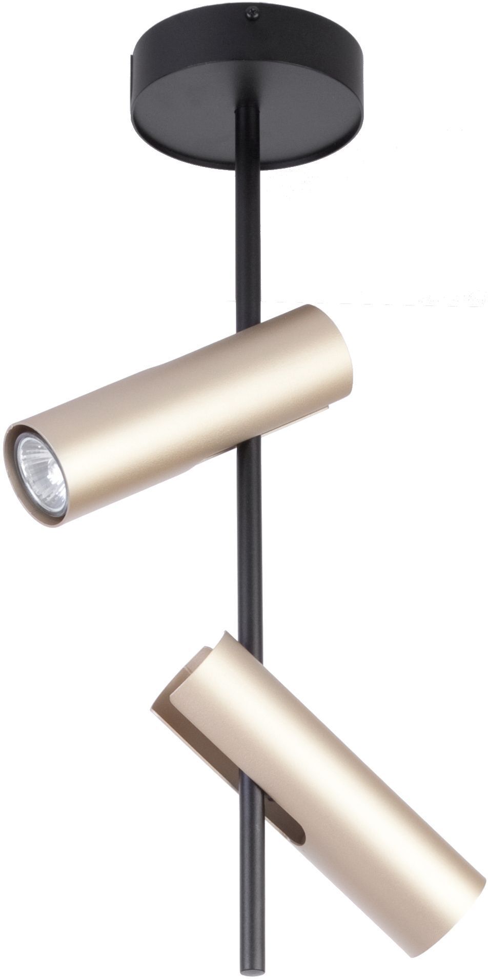 Spot de plafond flexible métal noir or GU10 2 flammes