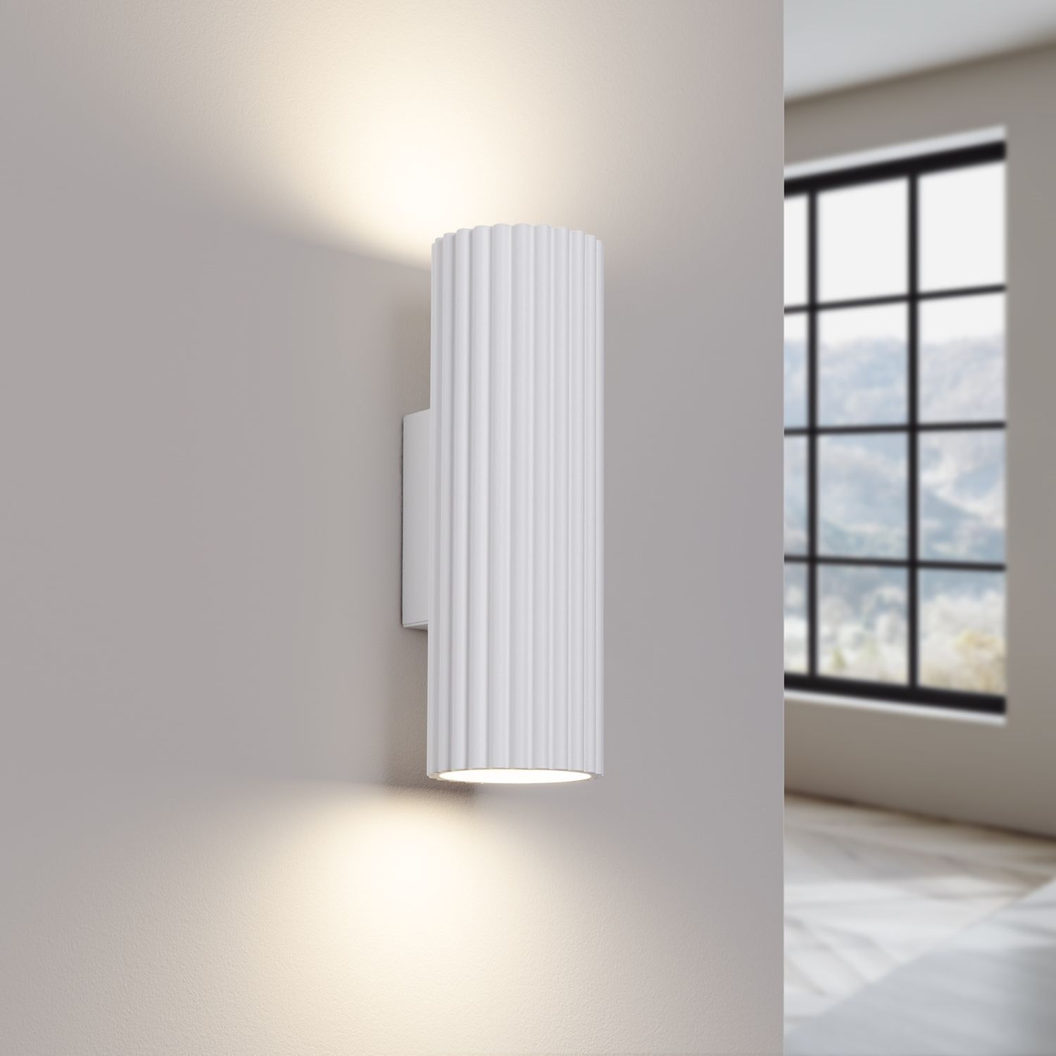 Applique intérieure petite H : 20 cm Blanc 2x GU10 Up Down Alu