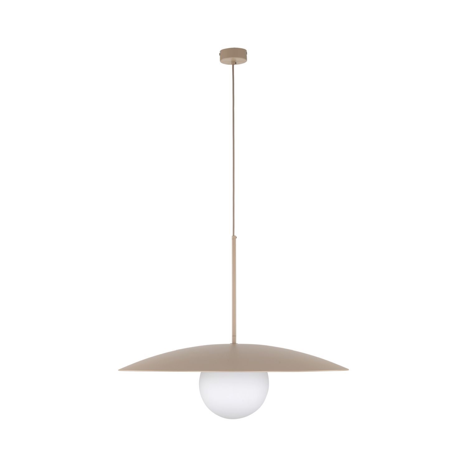 Lampe à suspendre Abat-jour en verre Métal rond Ø65 cm E27 Gris sable