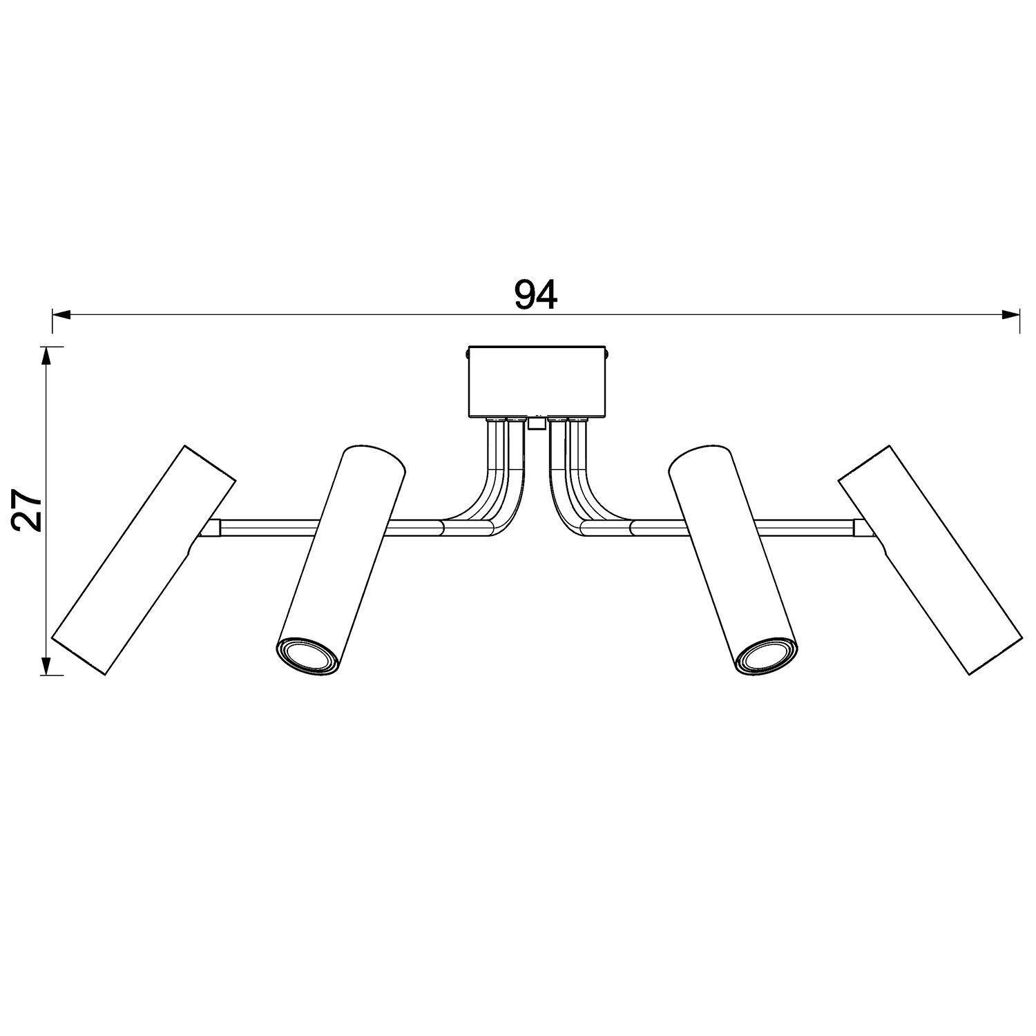 Spot de plafond métal doré L:94 cm 6-flmg flexible