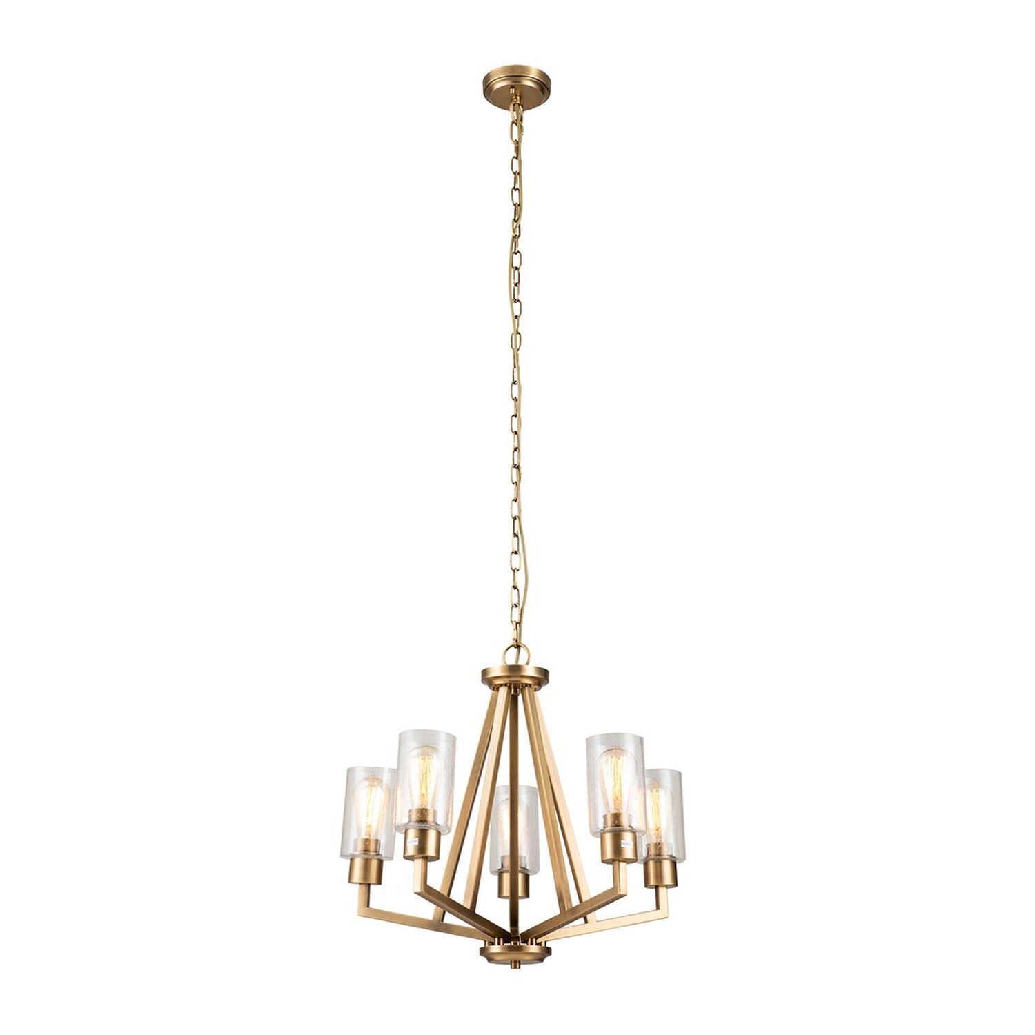 Lustre E27 61,1 cm de large en laiton en métal verre Leuchter, Lampe