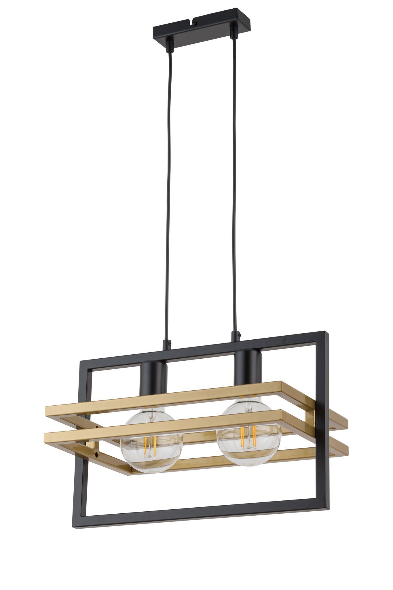 Suspension noire en métal doré jusqu'à 0,8 m L:40,5 cm